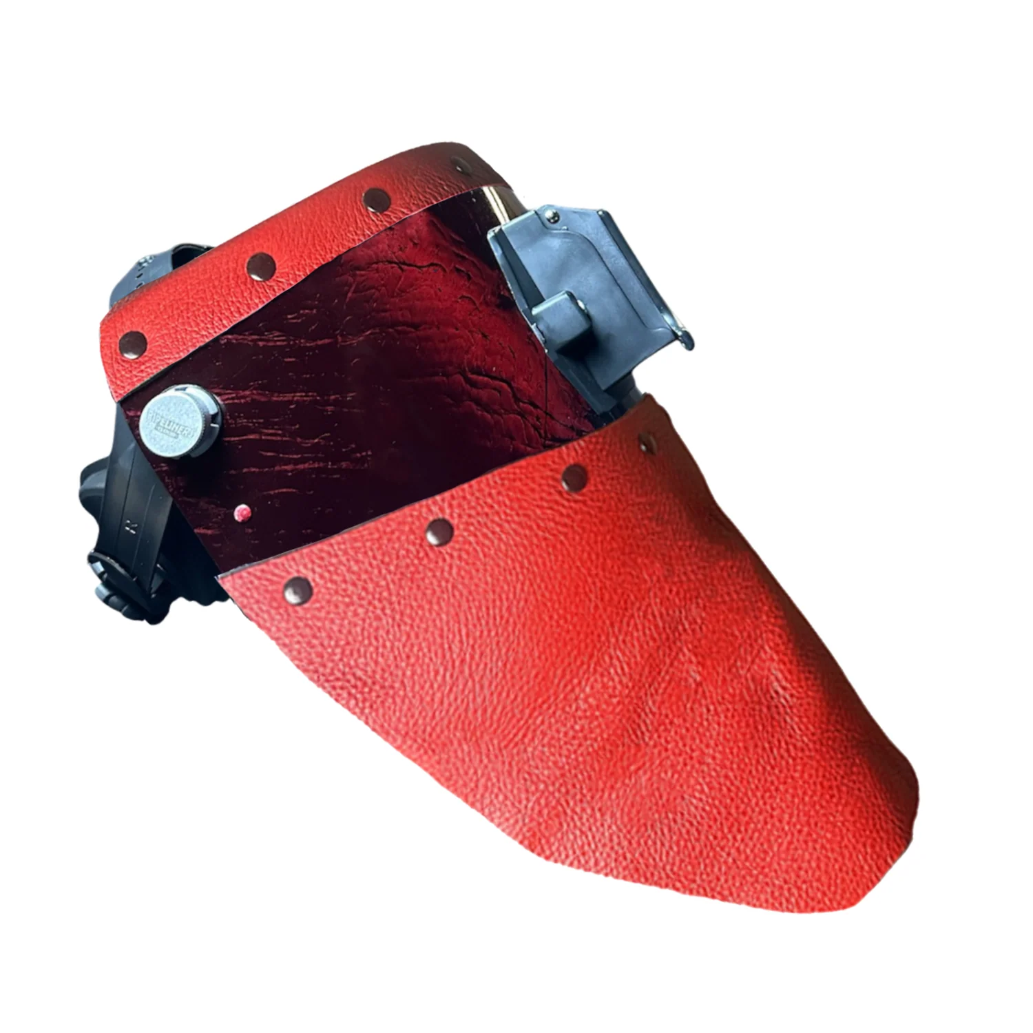 Candy Corn Silk Carbon Fiber Chopped Top & Bottom Leather Welding Hood - Image 28