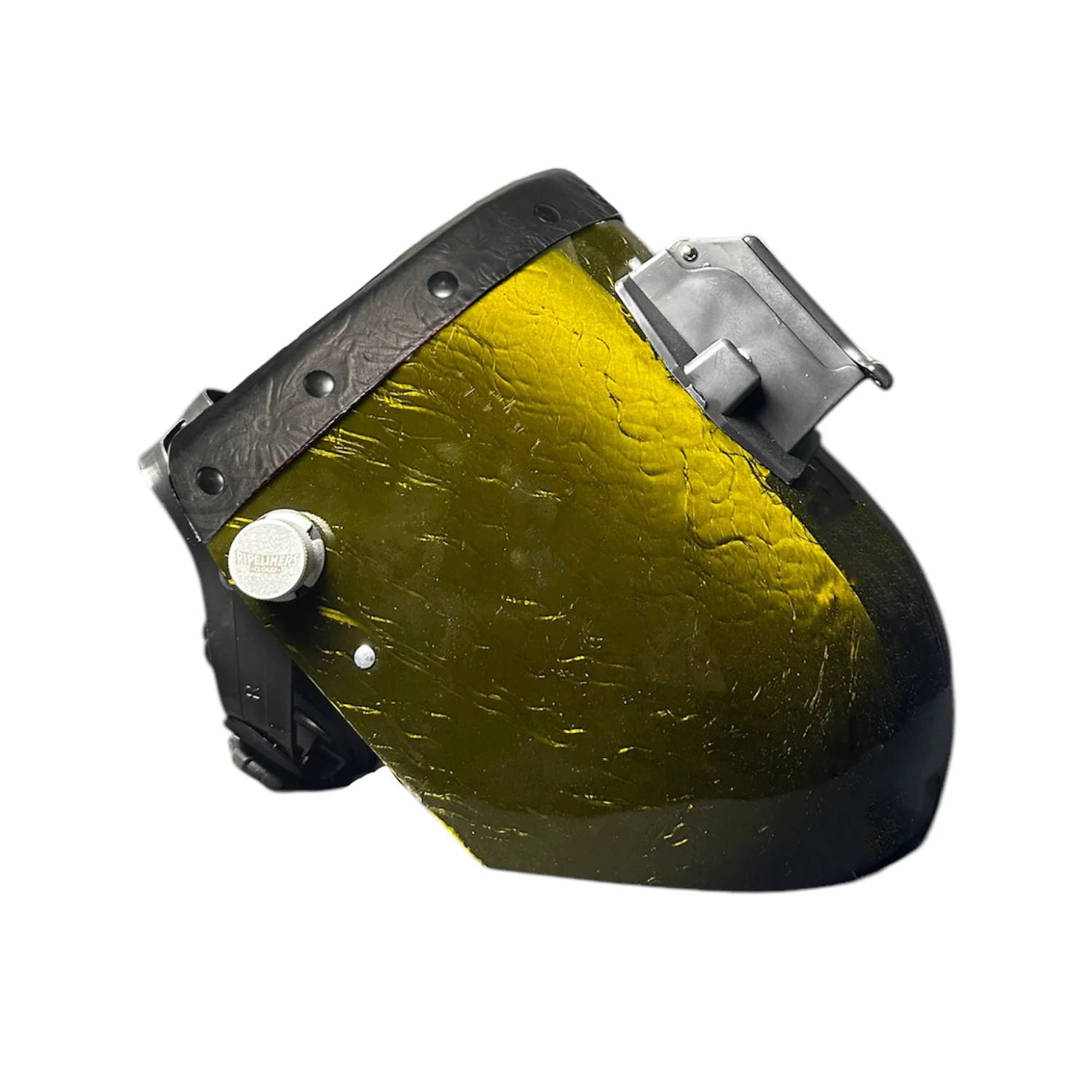 Candy Corn Silk Carbon Fiber Chopped Top Leather Welding Hood - Image 19