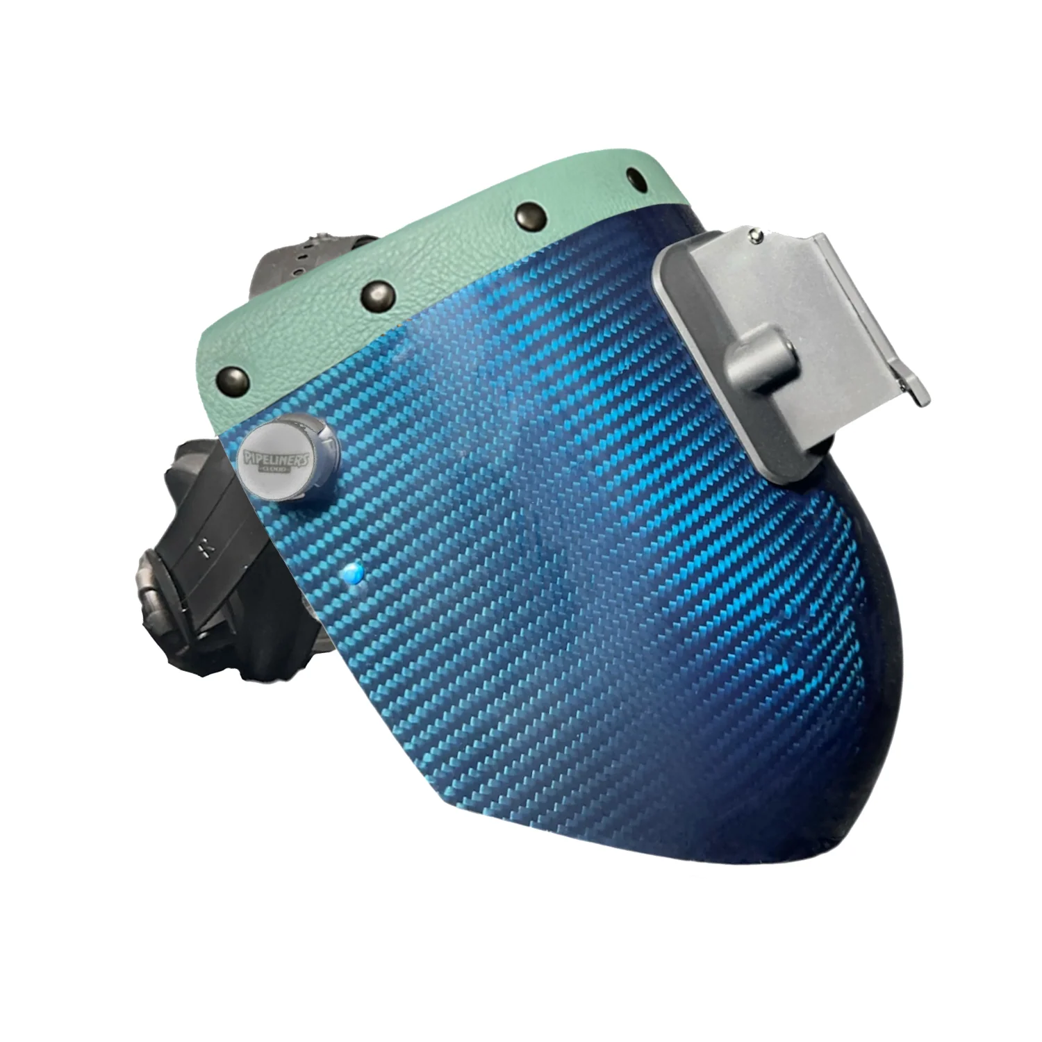 Candy Carbon Fiber Chopped Top Leather Welding Hood - Image 15