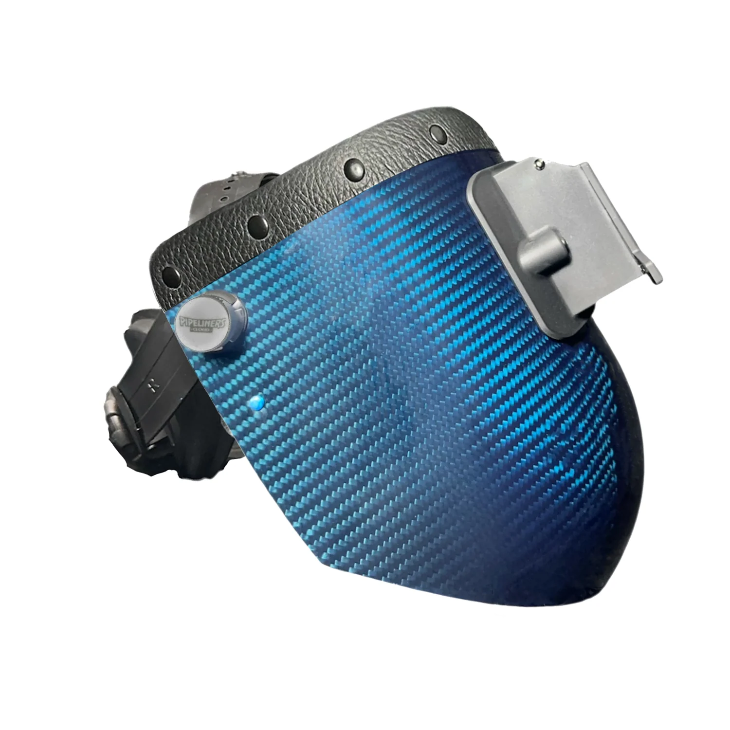 Candy Carbon Fiber Chopped Top Leather Welding Hood - Image 16