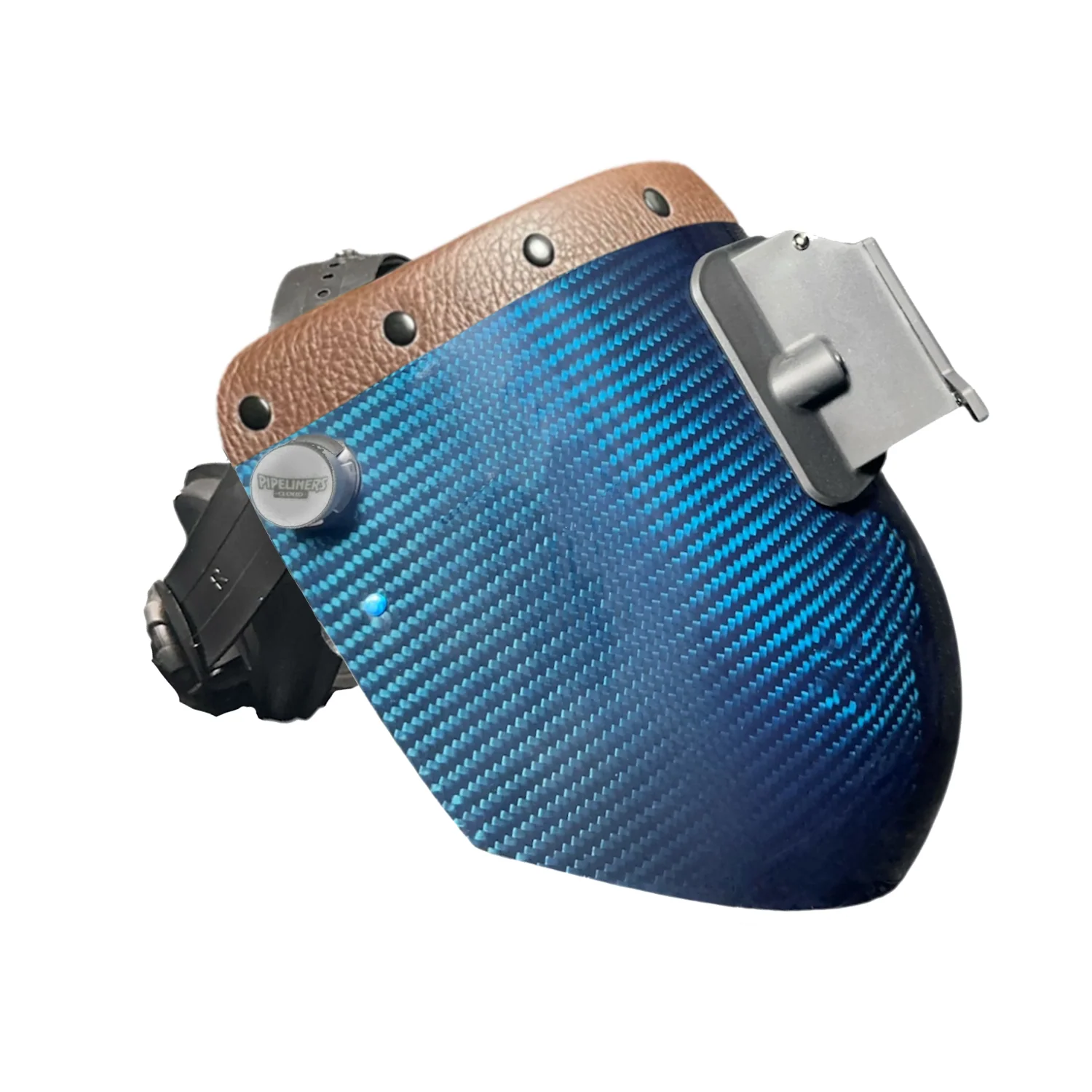 Candy Carbon Fiber Chopped Top Leather Welding Hood - Image 18