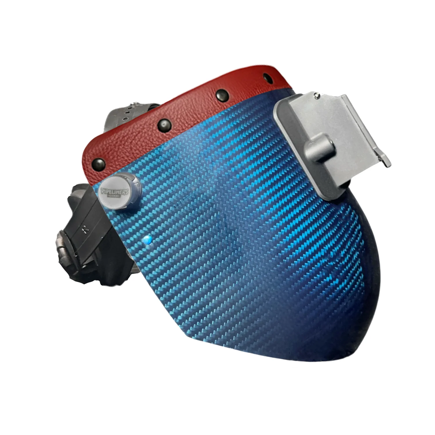 Candy Carbon Fiber Chopped Top Leather Welding Hood - Image 19