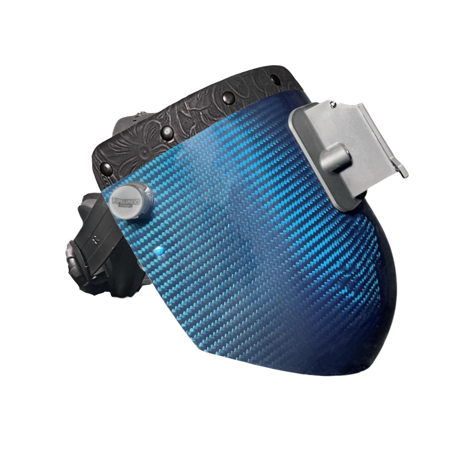 Candy Carbon Fiber Chopped Top Leather Welding Hood - Image 20