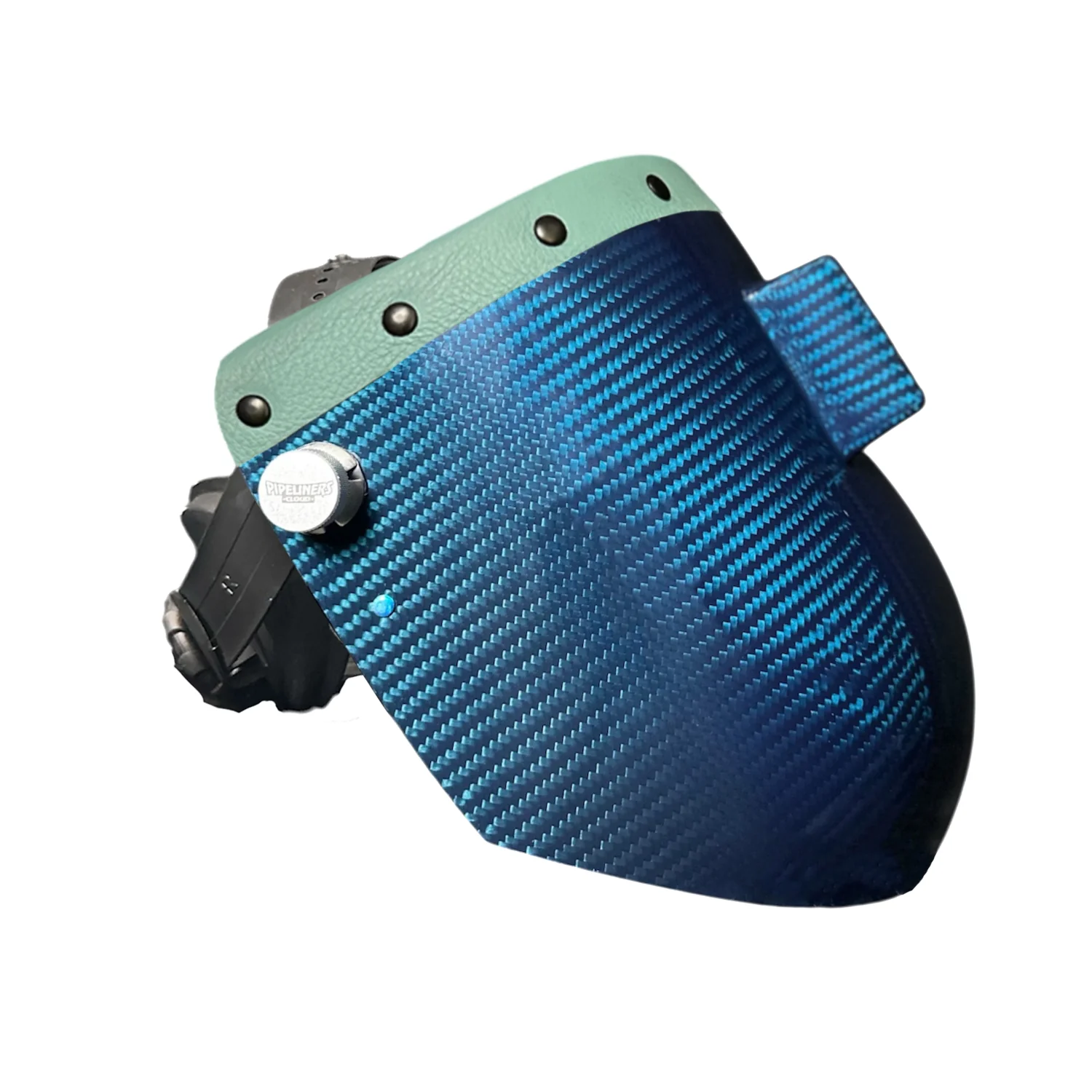 Candy Carbon Fiber Chopped Top Leather Welding Hood - Image 21
