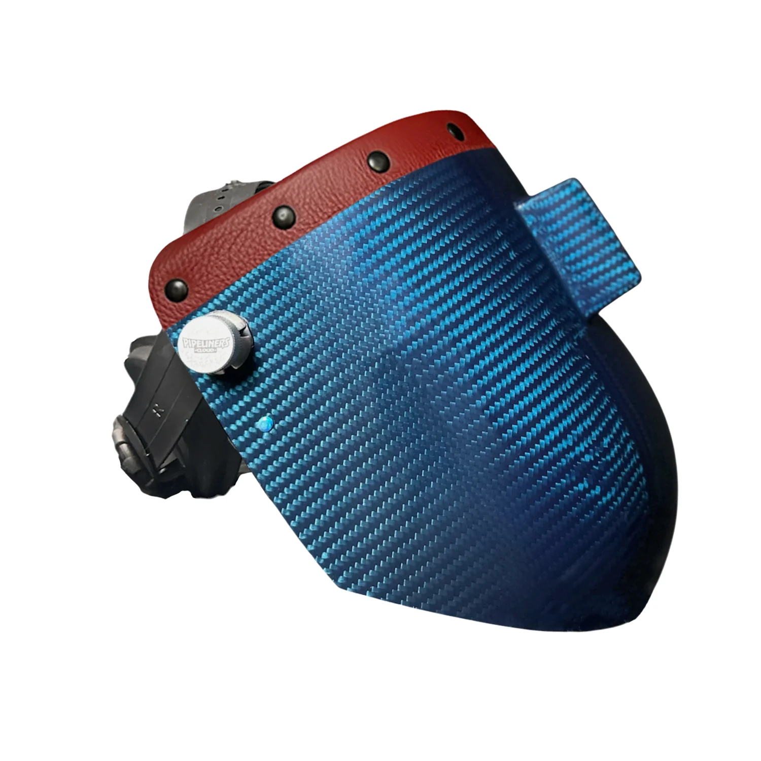Candy Carbon Fiber Chopped Top Leather Welding Hood - Image 22