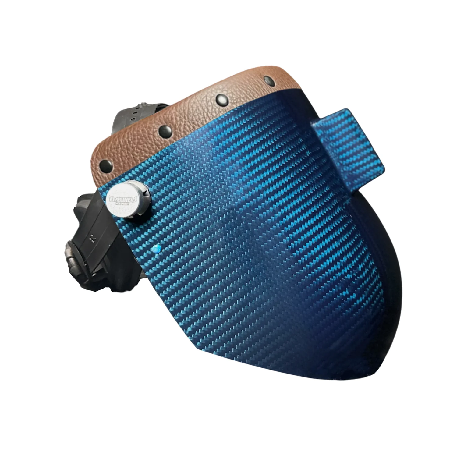 Candy Carbon Fiber Chopped Top Leather Welding Hood - Image 23