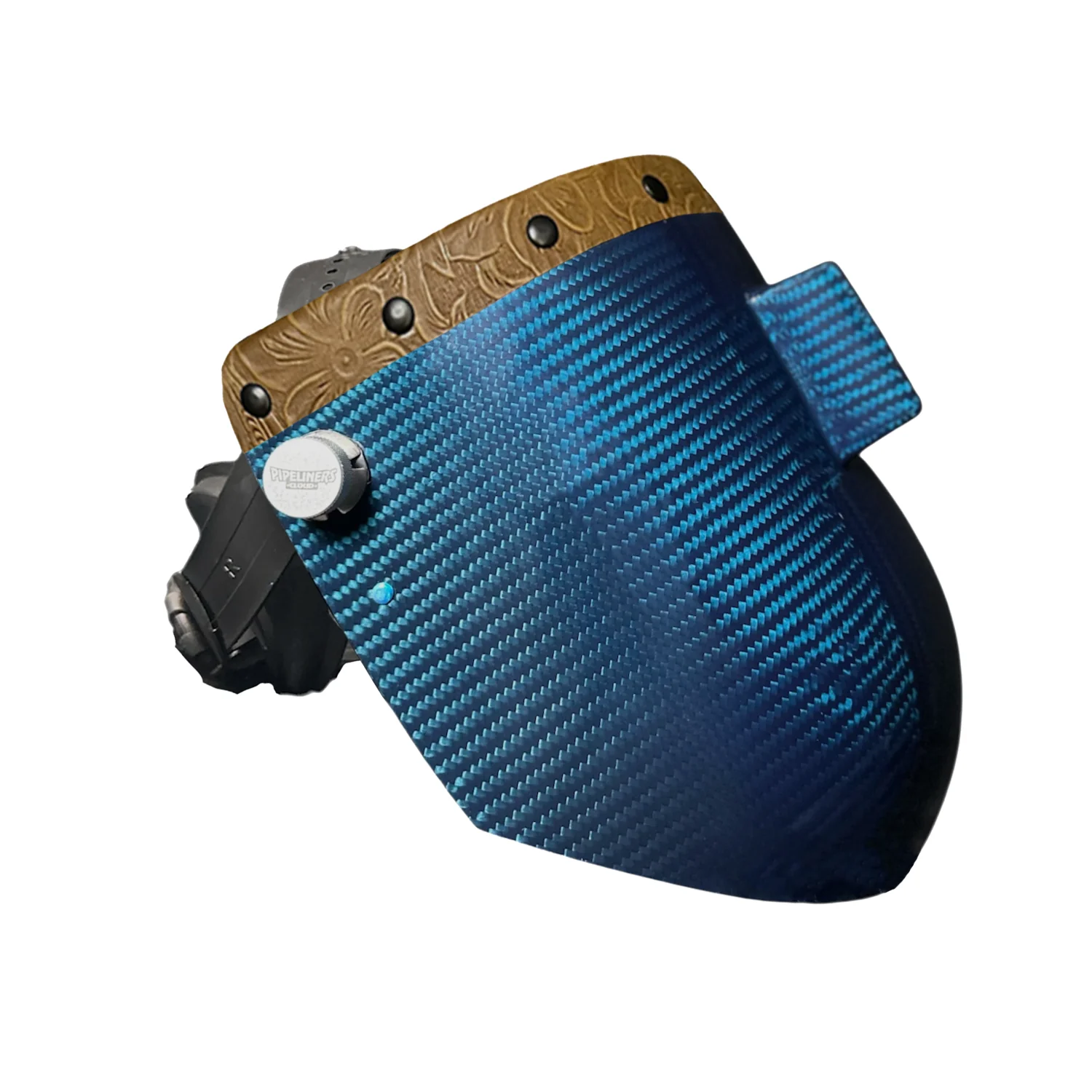 Candy Carbon Fiber Chopped Top Leather Welding Hood - Image 24