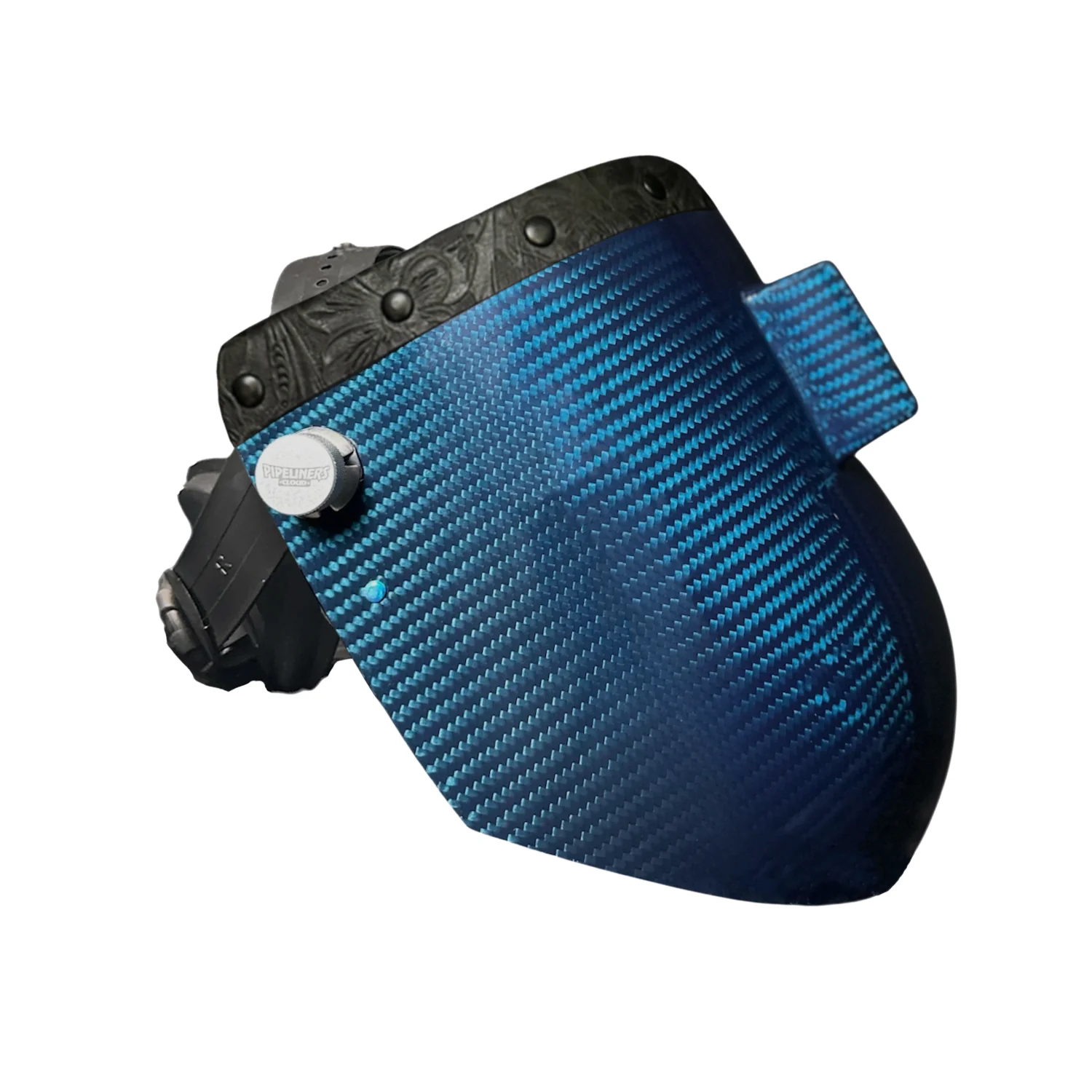 Candy Carbon Fiber Chopped Top Leather Welding Hood - Image 25