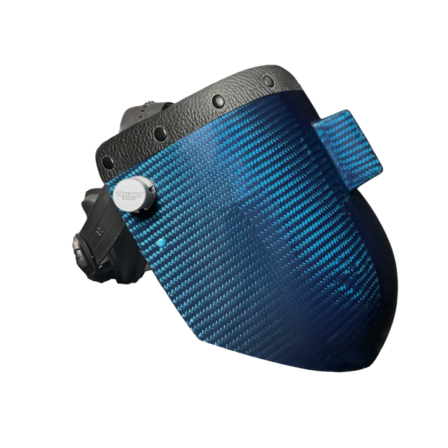 Candy Carbon Fiber Chopped Top Leather Welding Hood - Image 26