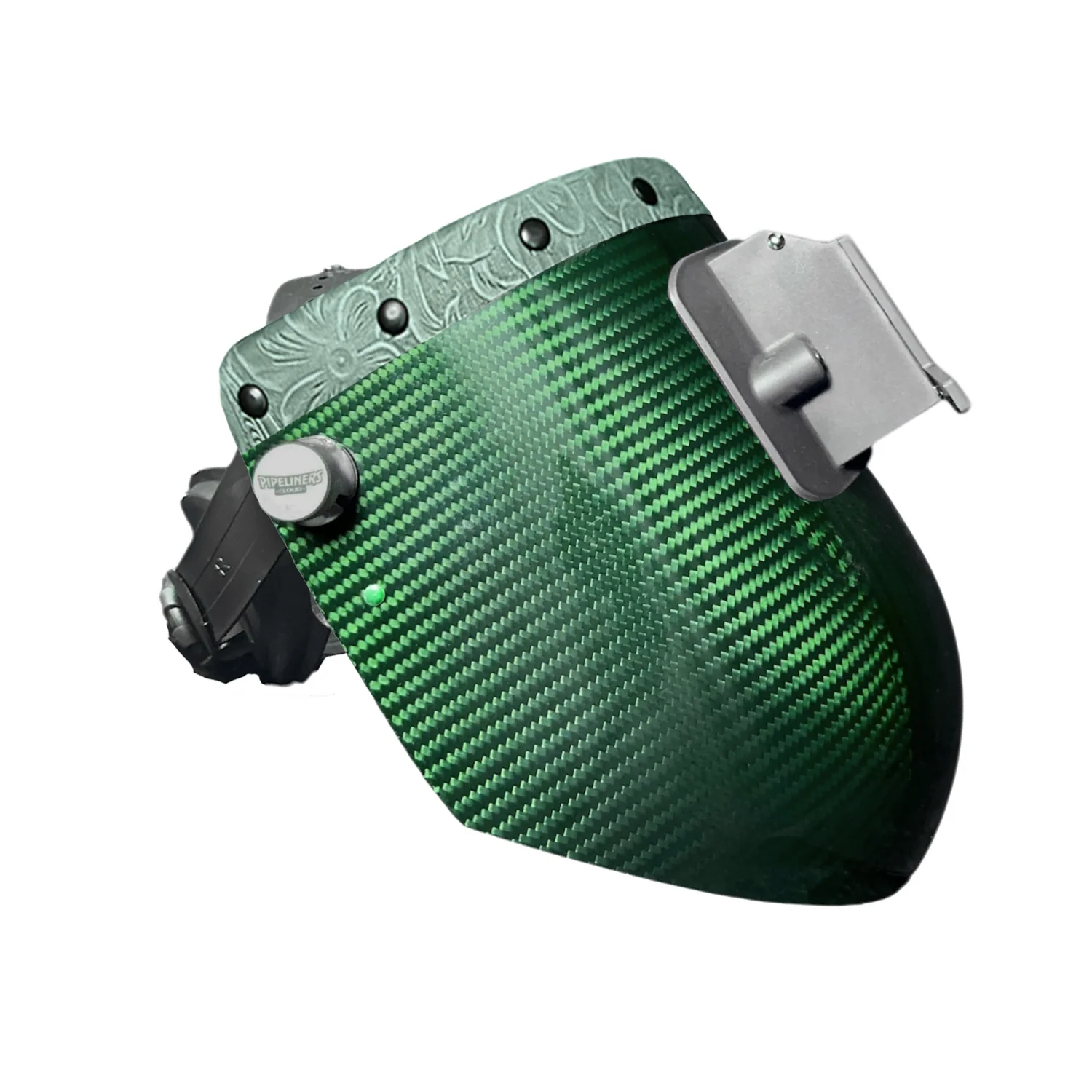 Candy Carbon Fiber Chopped Top Leather Welding Hood - Image 29
