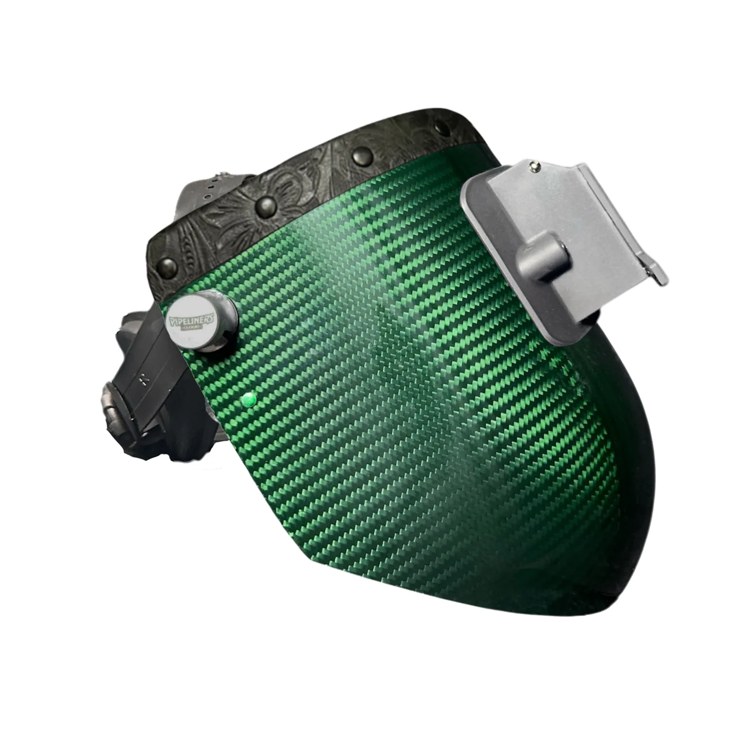 Candy Carbon Fiber Chopped Top Leather Welding Hood - Image 31