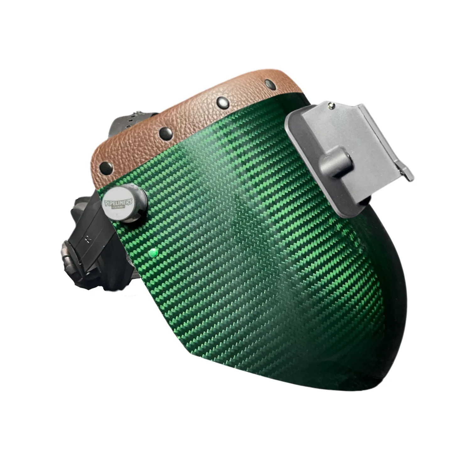 Candy Carbon Fiber Chopped Top Leather Welding Hood - Image 32