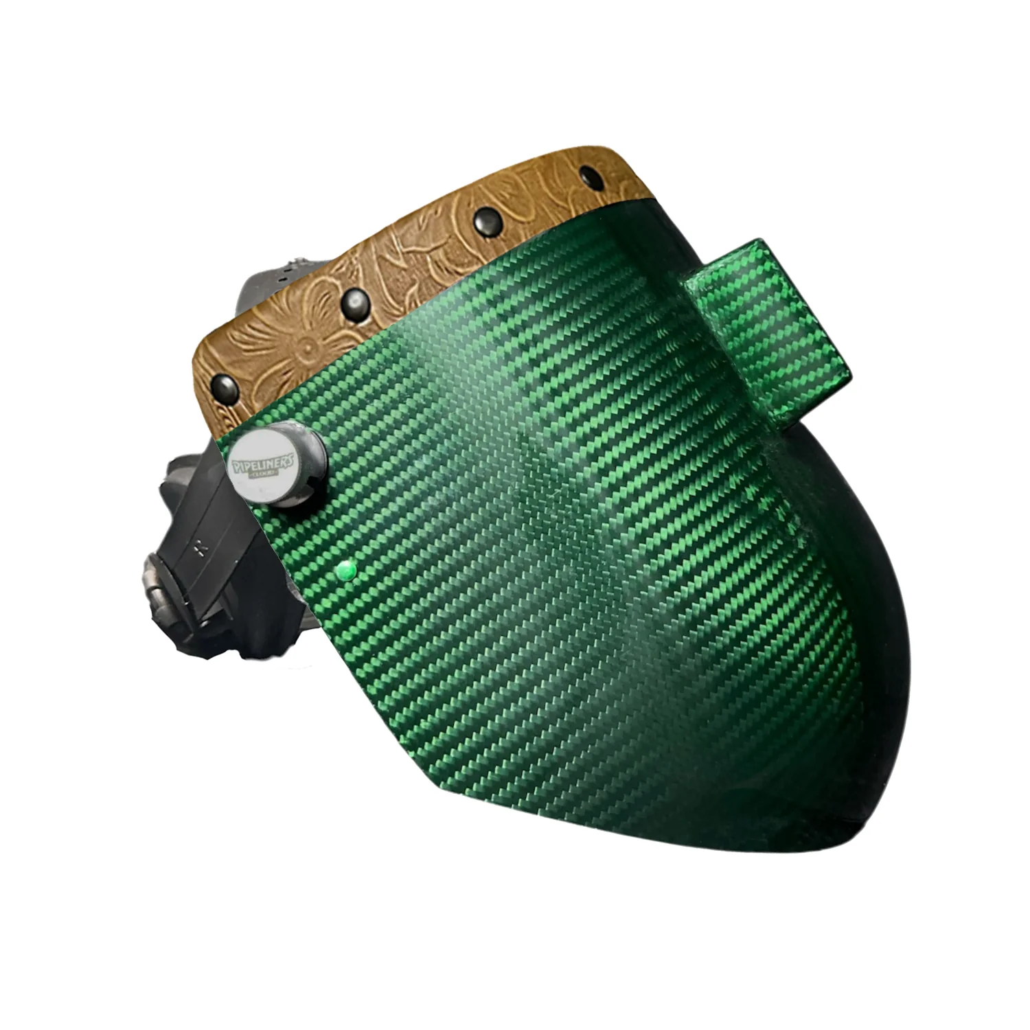 Candy Carbon Fiber Chopped Top Leather Welding Hood - Image 34