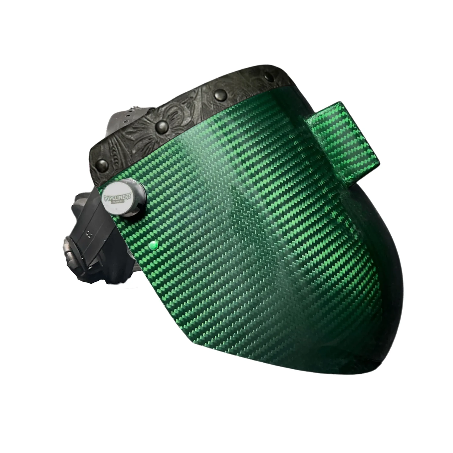 Candy Carbon Fiber Chopped Top Leather Welding Hood - Image 36