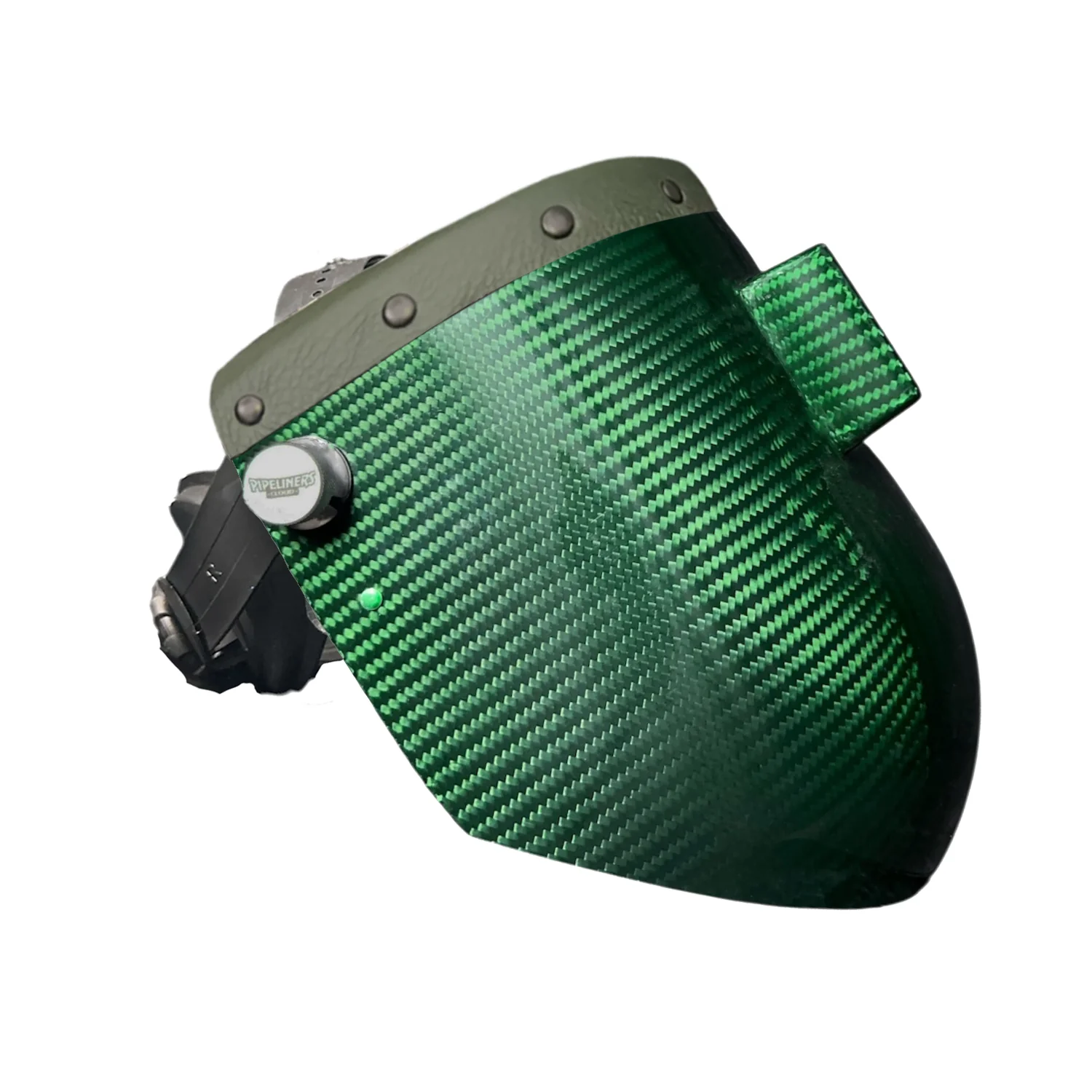 Candy Carbon Fiber Chopped Top Leather Welding Hood - Image 38