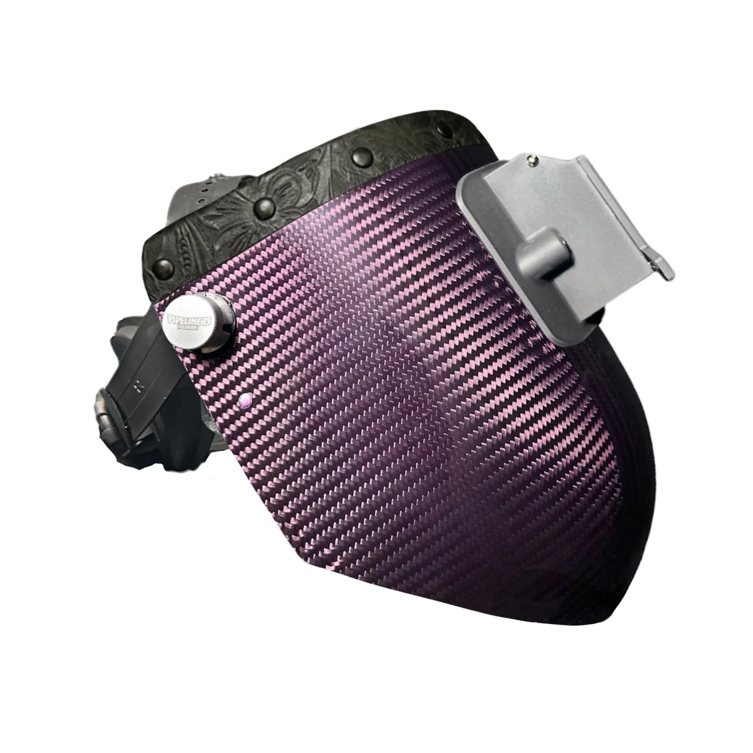 Candy Carbon Fiber Chopped Top Leather Welding Hood - Image 41