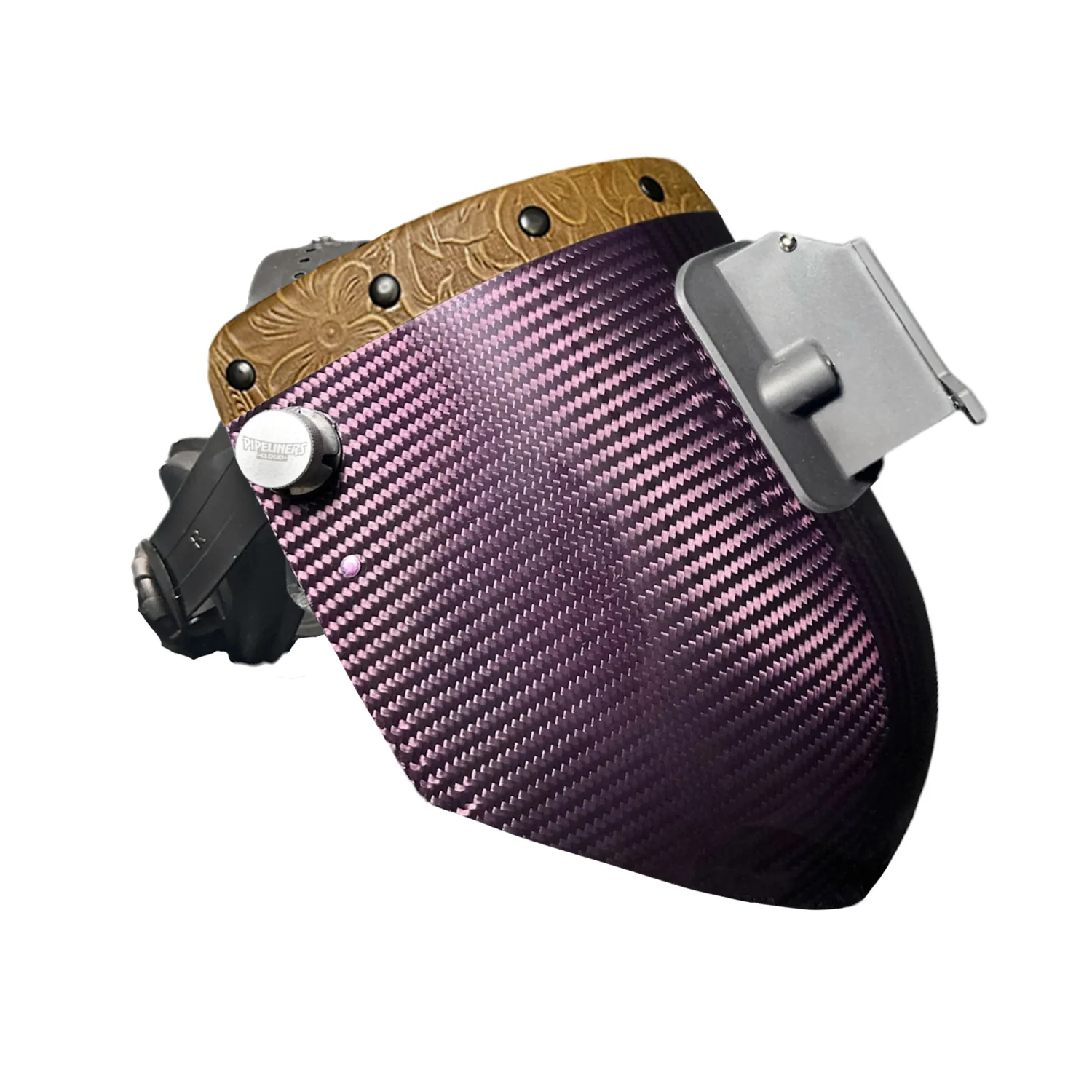 Candy Carbon Fiber Chopped Top Leather Welding Hood - Image 43