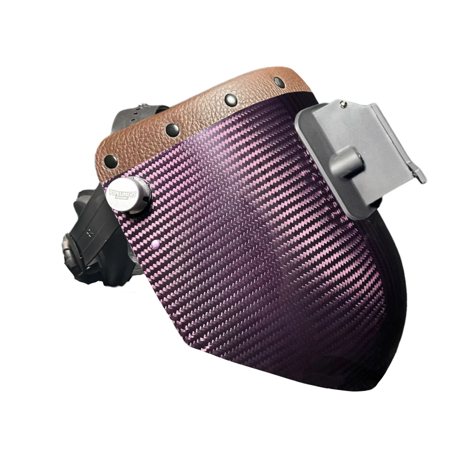 Candy Carbon Fiber Chopped Top Leather Welding Hood - Image 44