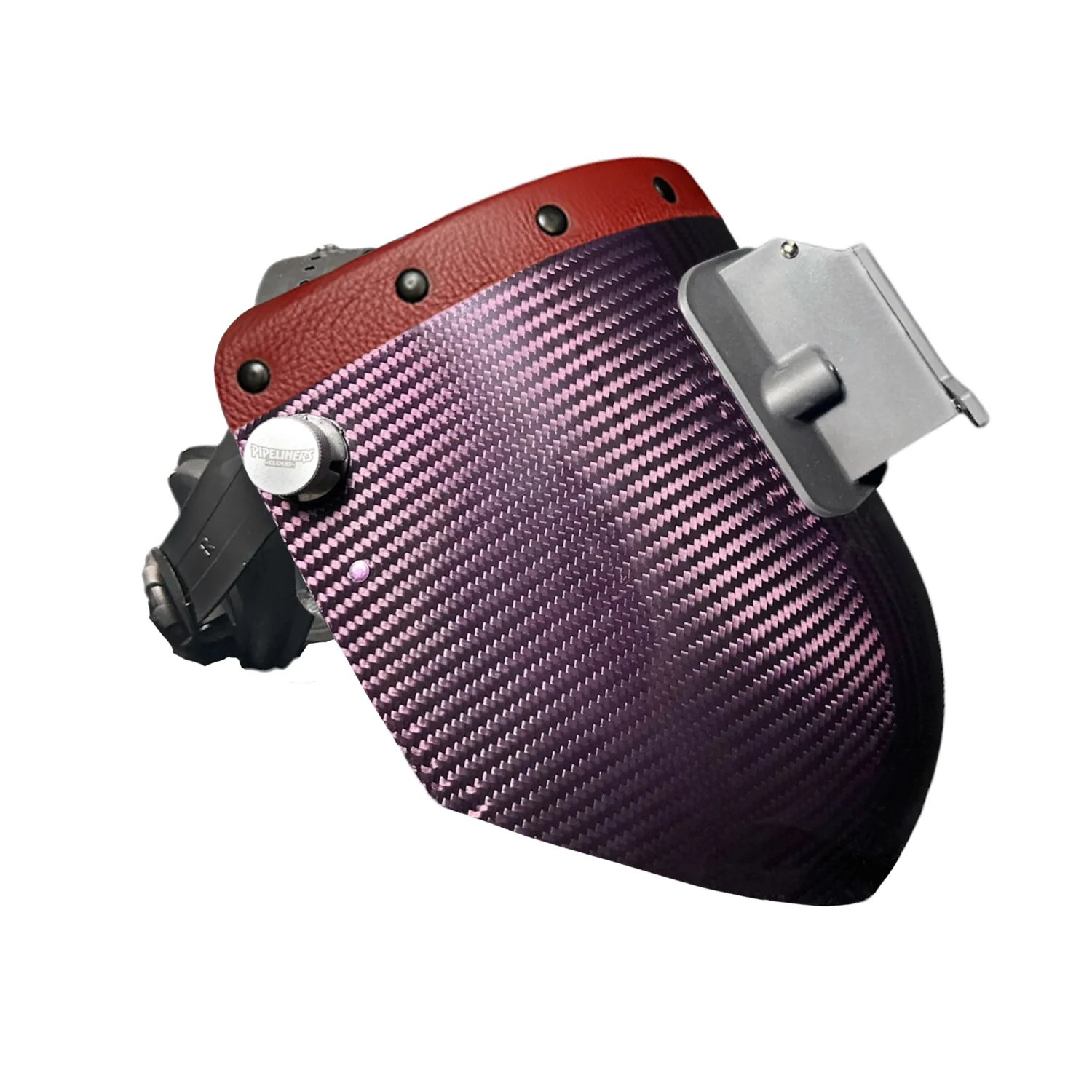 Candy Carbon Fiber Chopped Top Leather Welding Hood - Image 45