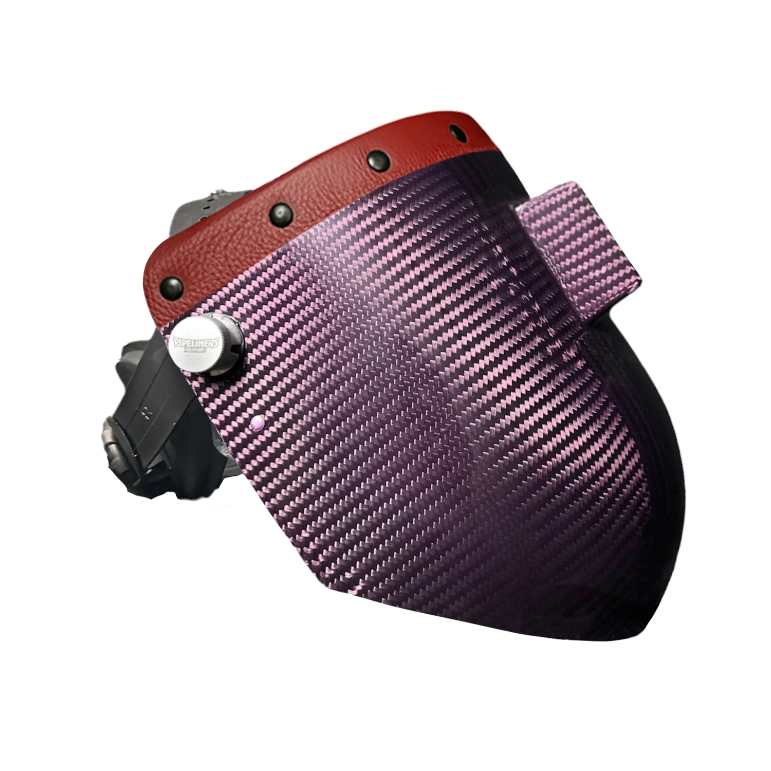 Candy Carbon Fiber Chopped Top Leather Welding Hood - Image 46