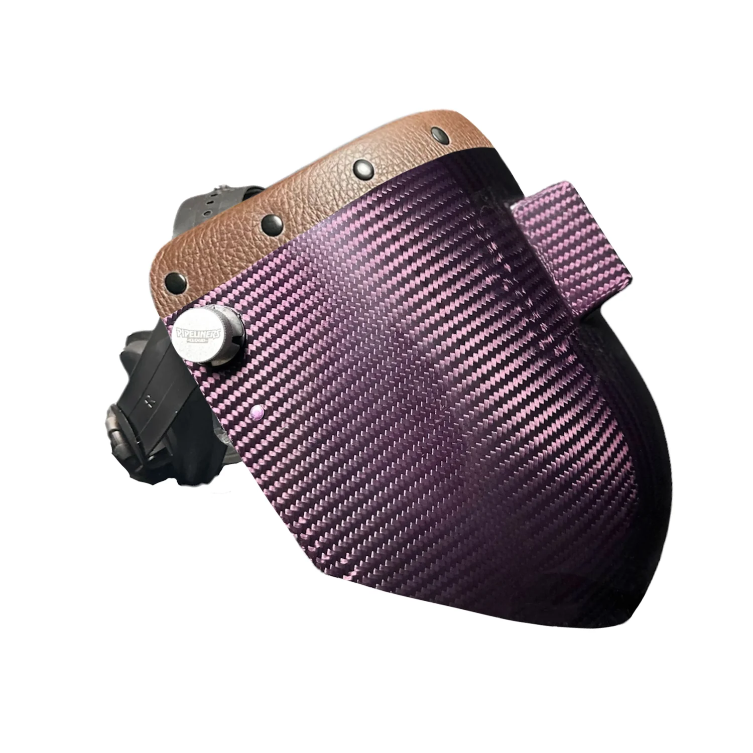 Candy Carbon Fiber Chopped Top Leather Welding Hood - Image 48