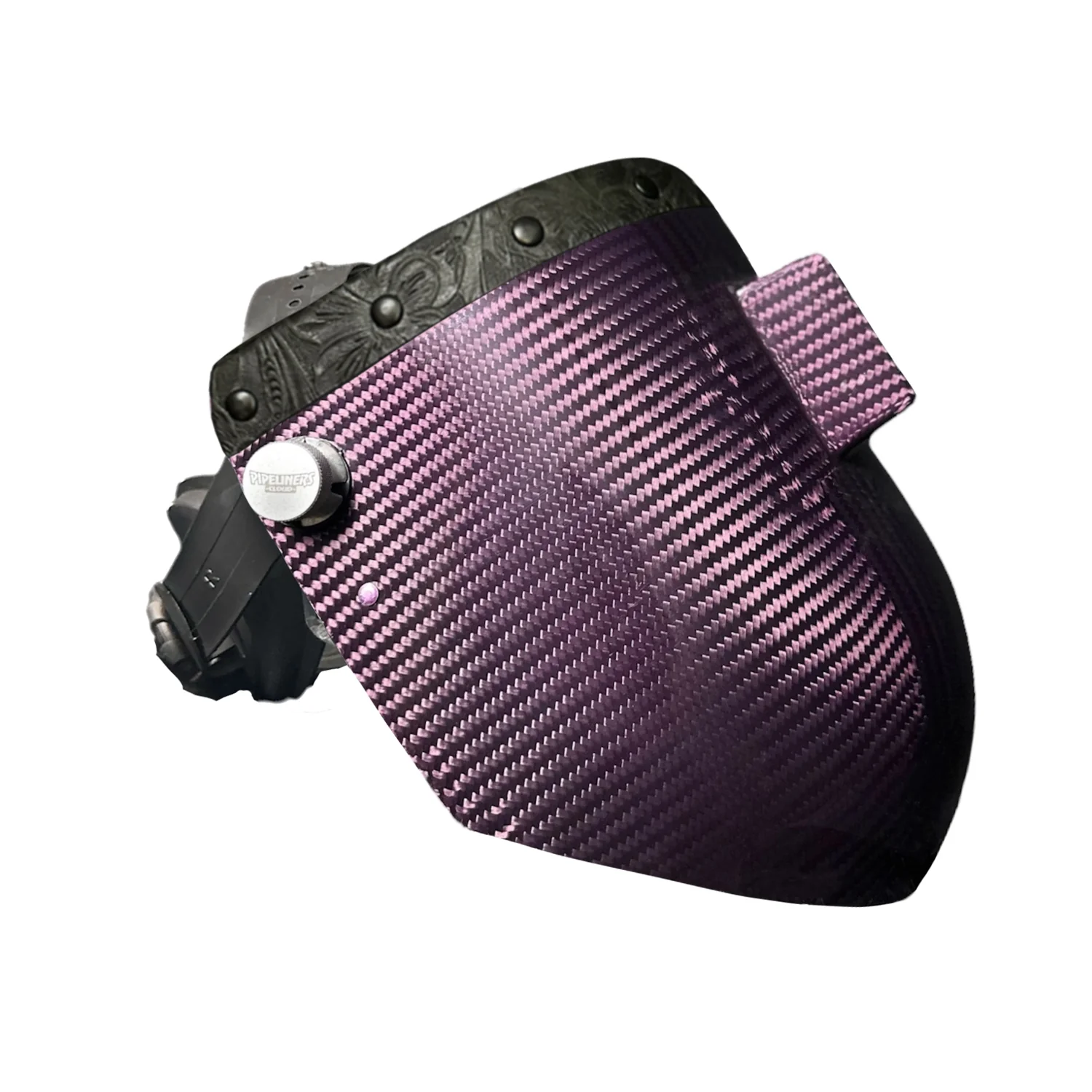 Candy Carbon Fiber Chopped Top Leather Welding Hood - Image 51