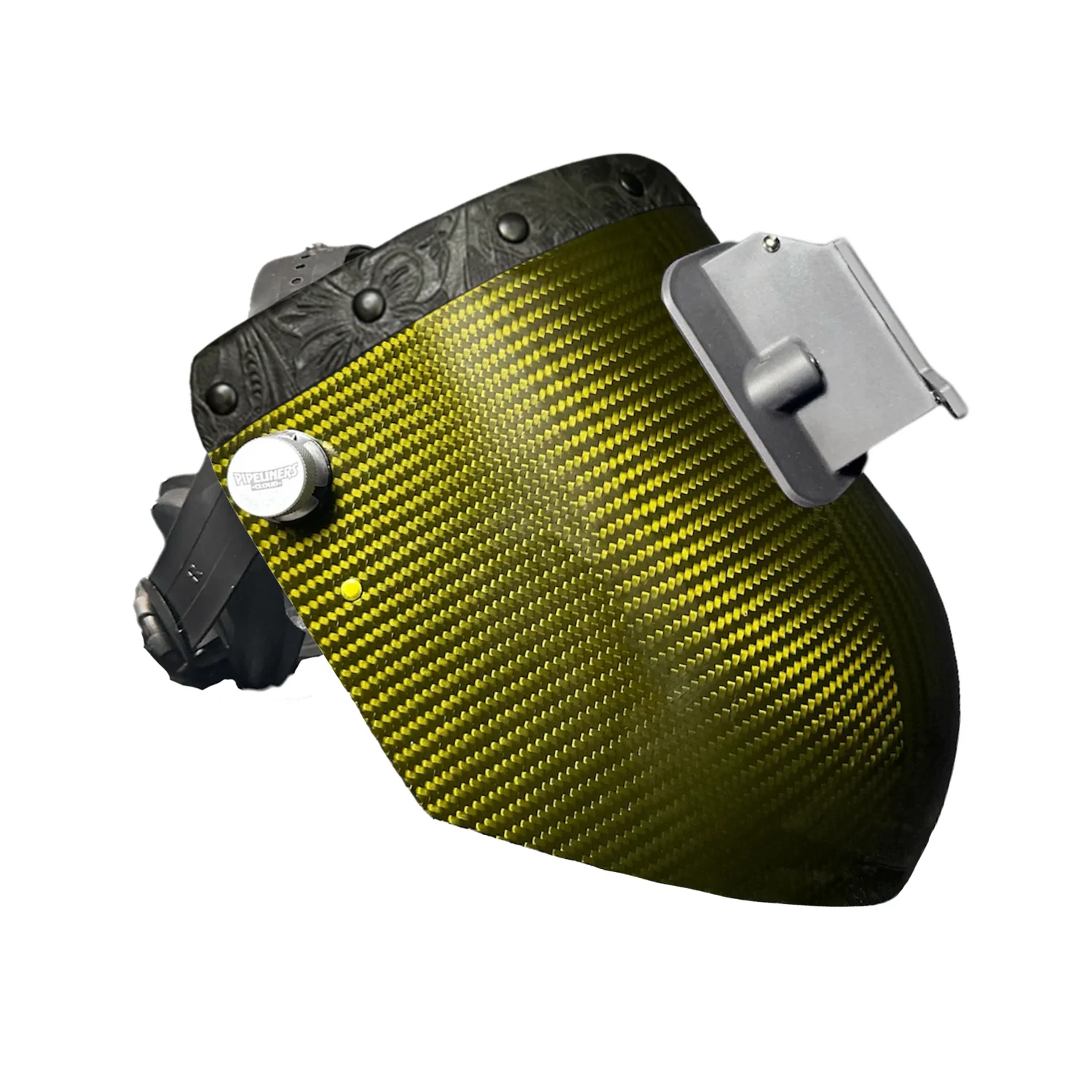 Candy Carbon Fiber Chopped Top Leather Welding Hood - Image 56