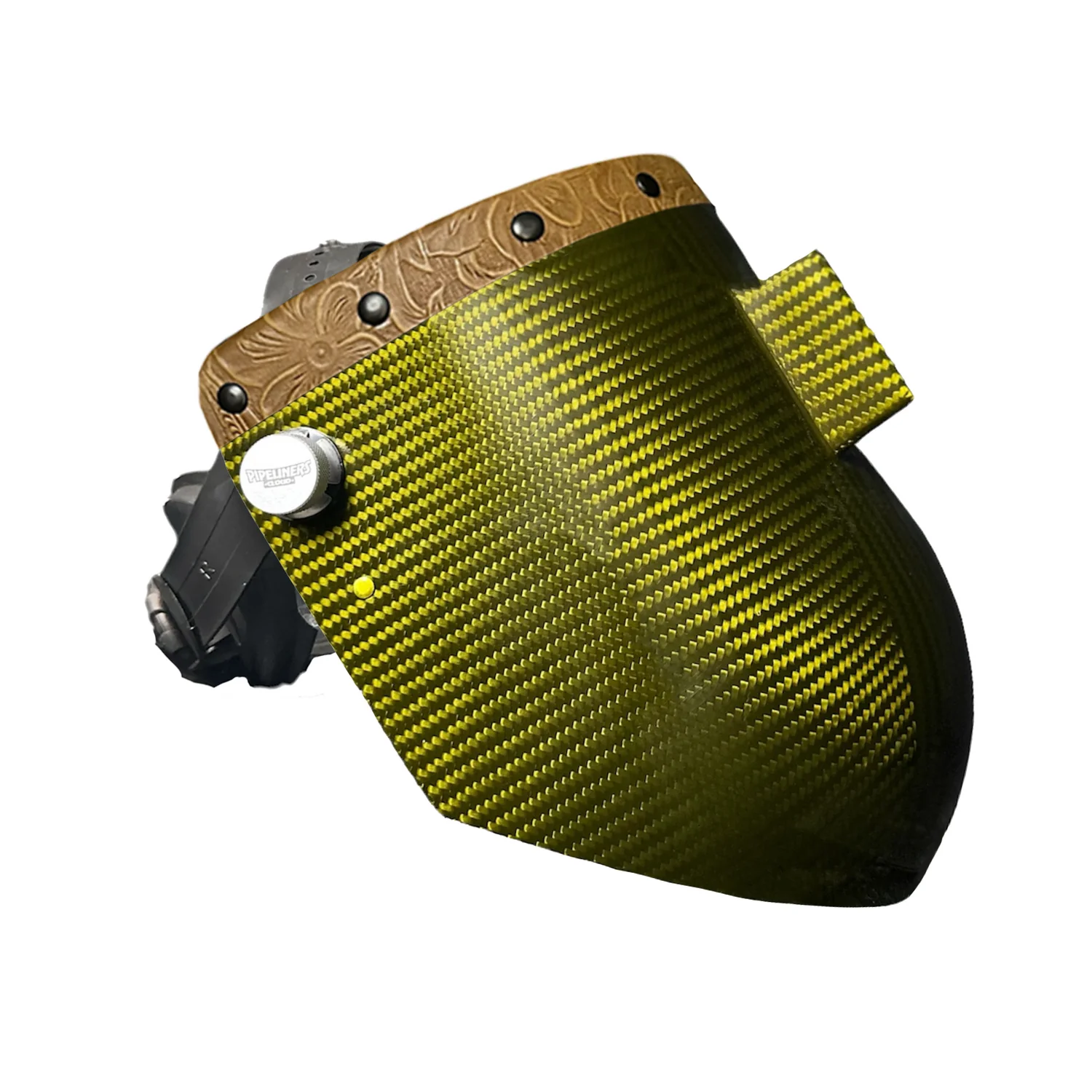 Candy Carbon Fiber Chopped Top Leather Welding Hood - Image 59
