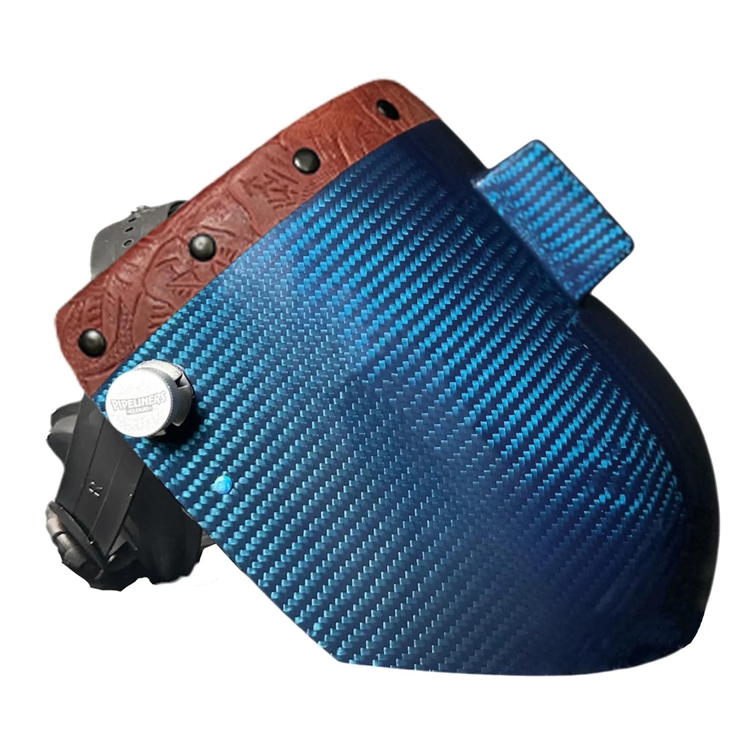 Candy Carbon Fiber Chopped Top Leather Welding Hood - Image 68