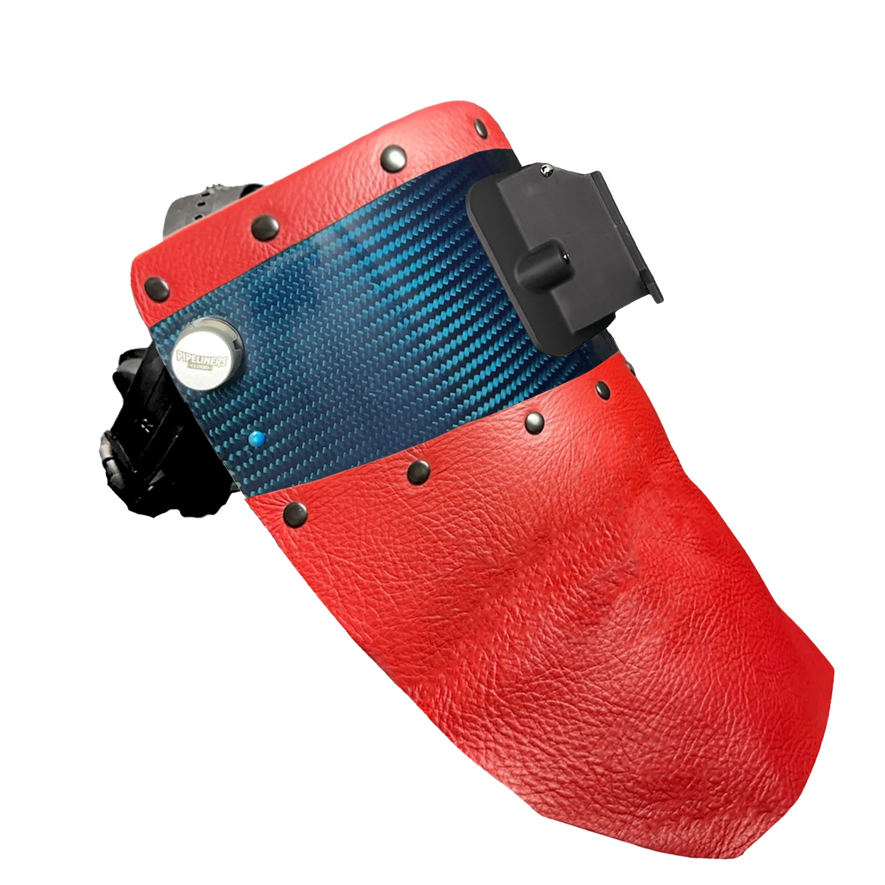 Candy Carbon Fiber Chopped Top & Bottom Leather Welding Hood - Image 11
