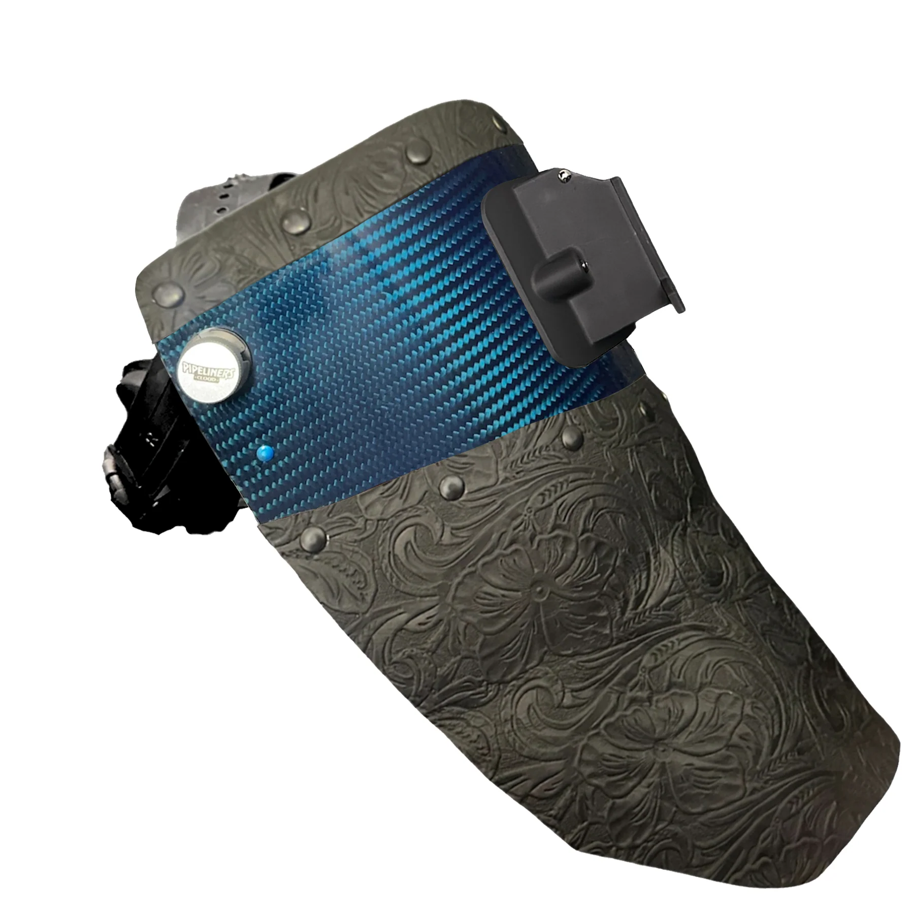 Candy Carbon Fiber Chopped Top & Bottom Leather Welding Hood - Image 13