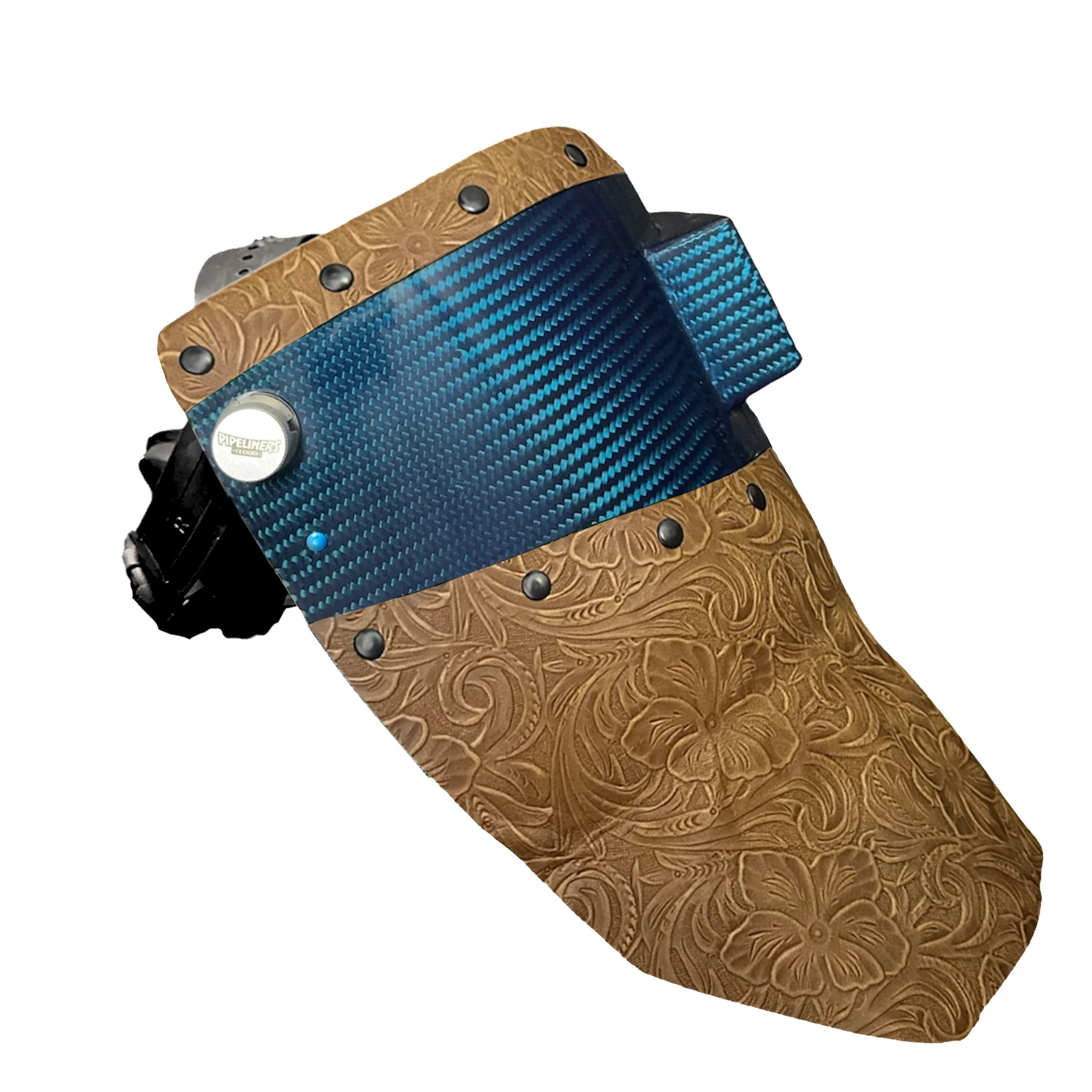 Candy Carbon Fiber Chopped Top & Bottom Leather Welding Hood - Image 17