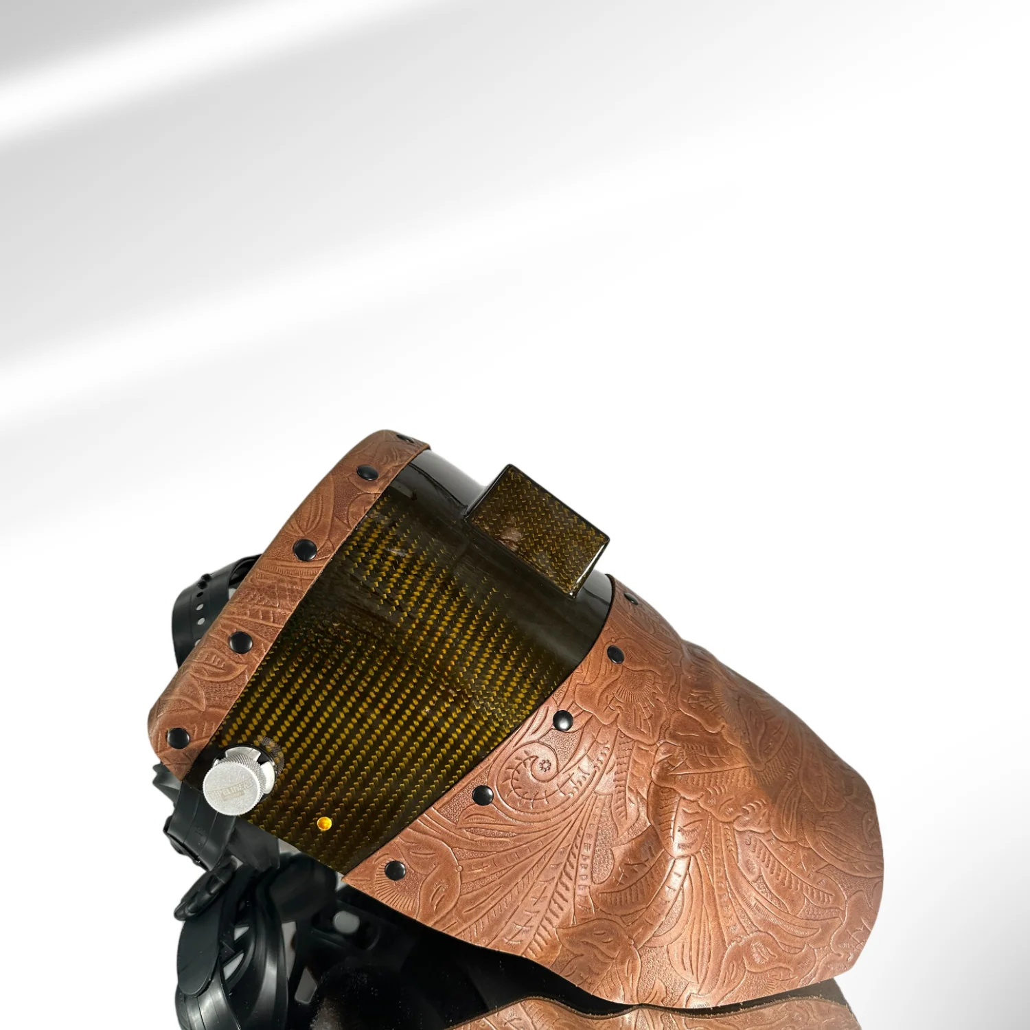 Candy Carbon Fiber Chopped Top & Bottom Leather Welding Hood - Image 21