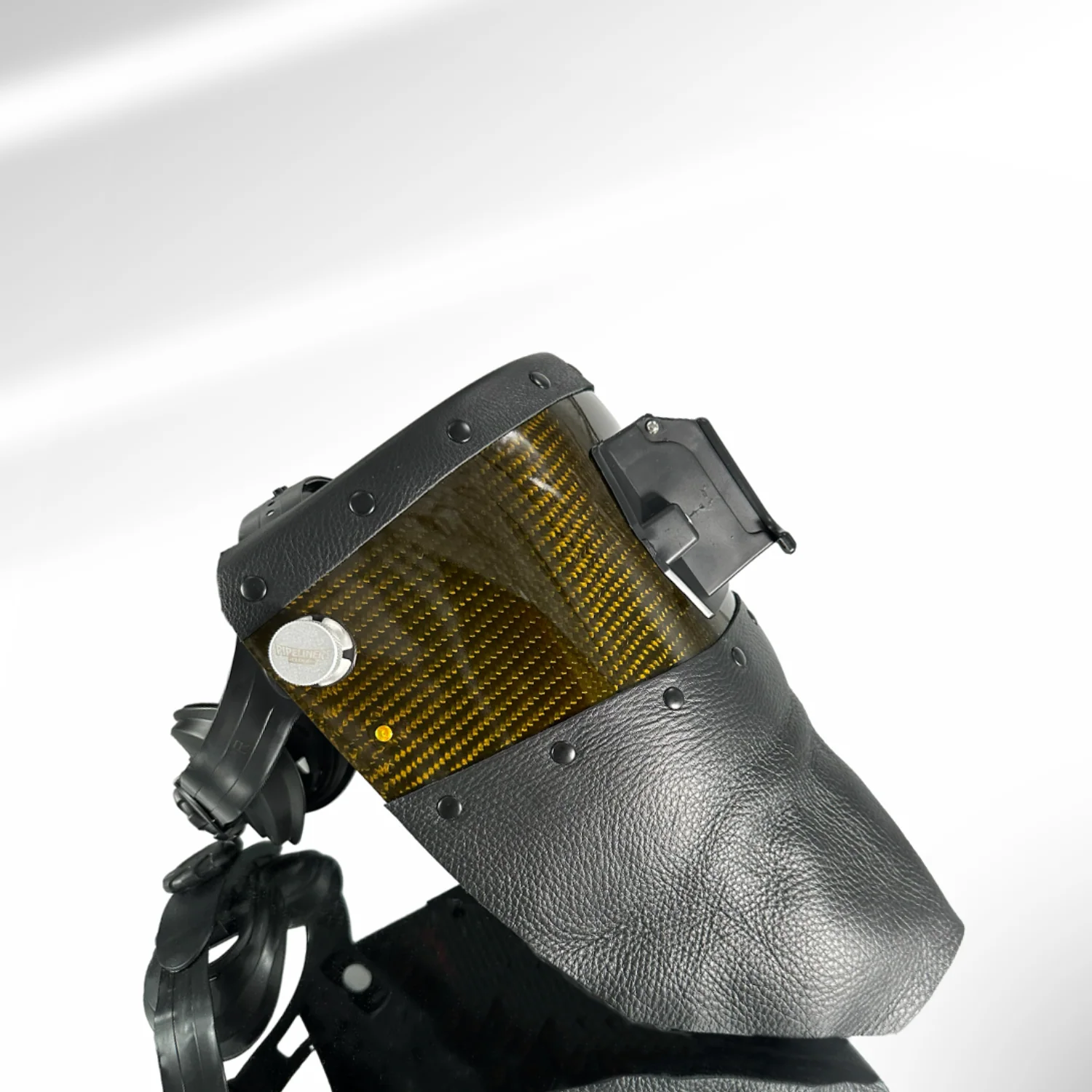 Candy Carbon Fiber Chopped Top & Bottom Leather Welding Hood - Image 22