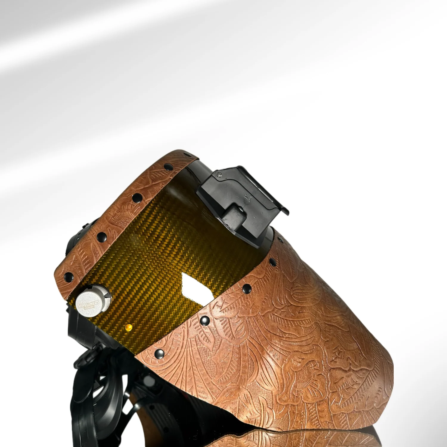 Candy Carbon Fiber Chopped Top & Bottom Leather Welding Hood - Image 23