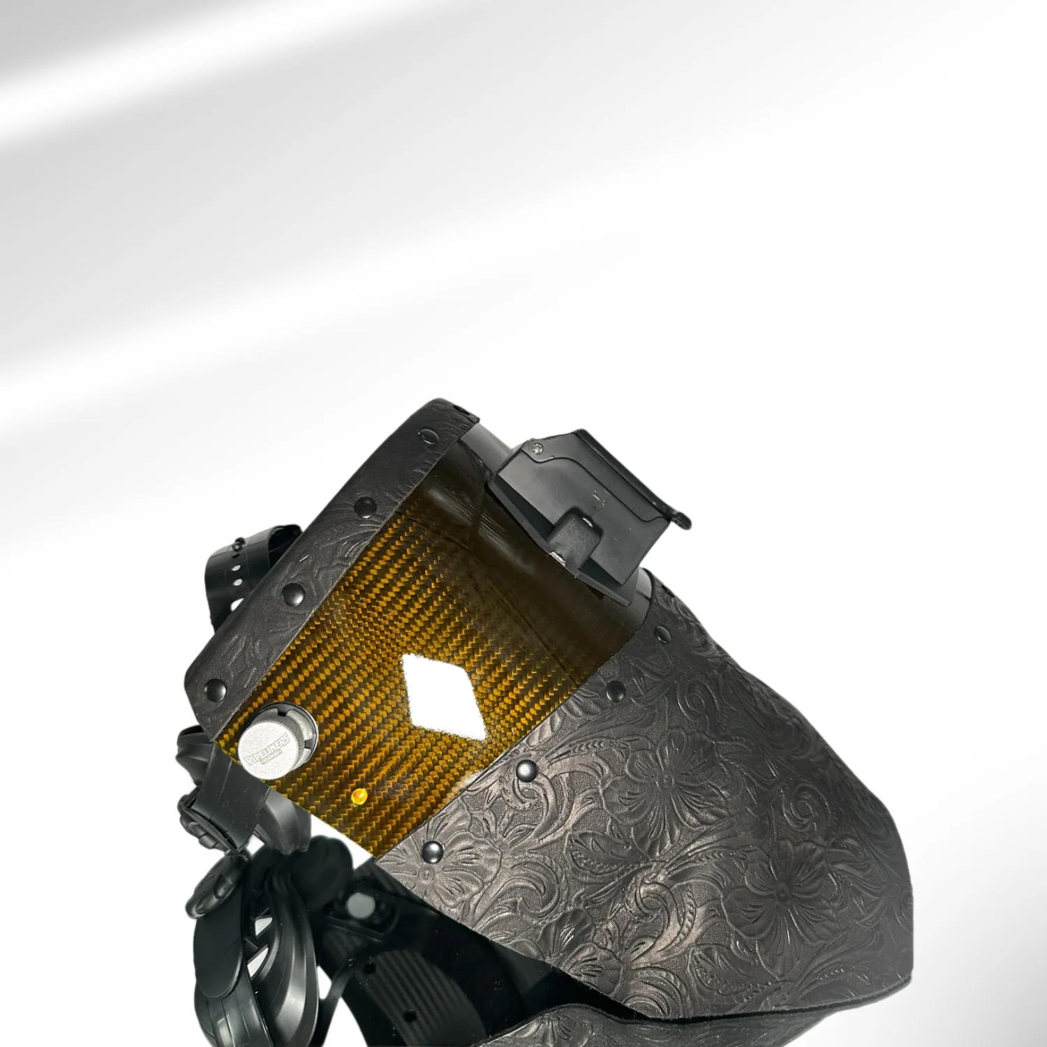 Candy Carbon Fiber Chopped Top & Bottom Leather Welding Hood - Image 24
