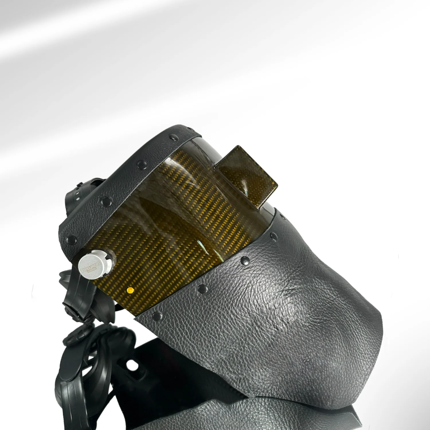 Candy Carbon Fiber Chopped Top & Bottom Leather Welding Hood - Image 25