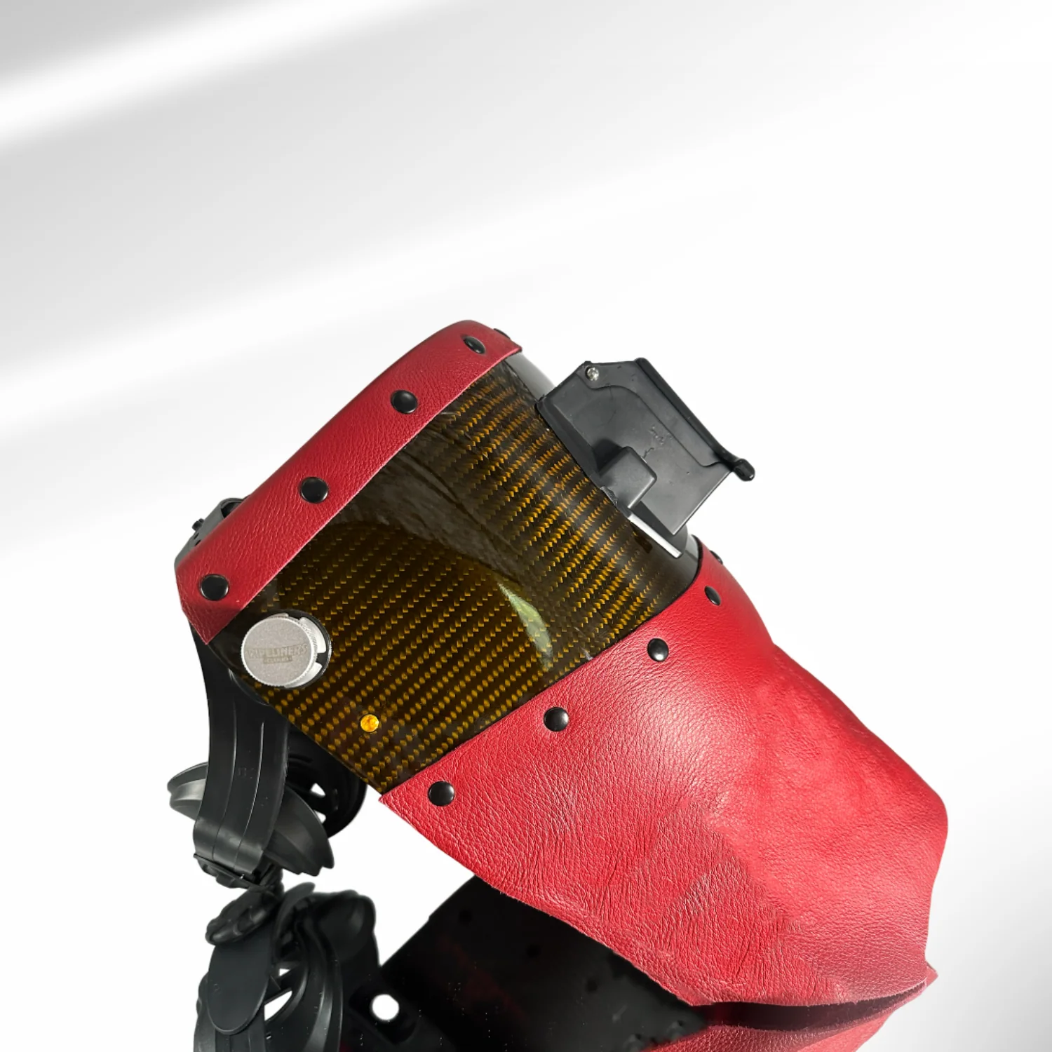 Candy Carbon Fiber Chopped Top & Bottom Leather Welding Hood - Image 26