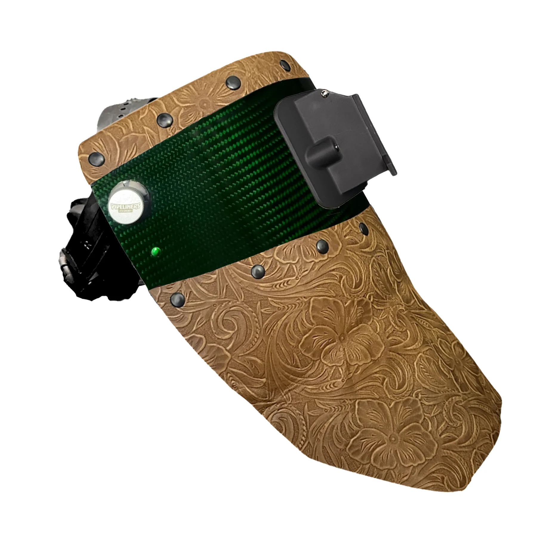 Candy Carbon Fiber Chopped Top & Bottom Leather Welding Hood - Image 31