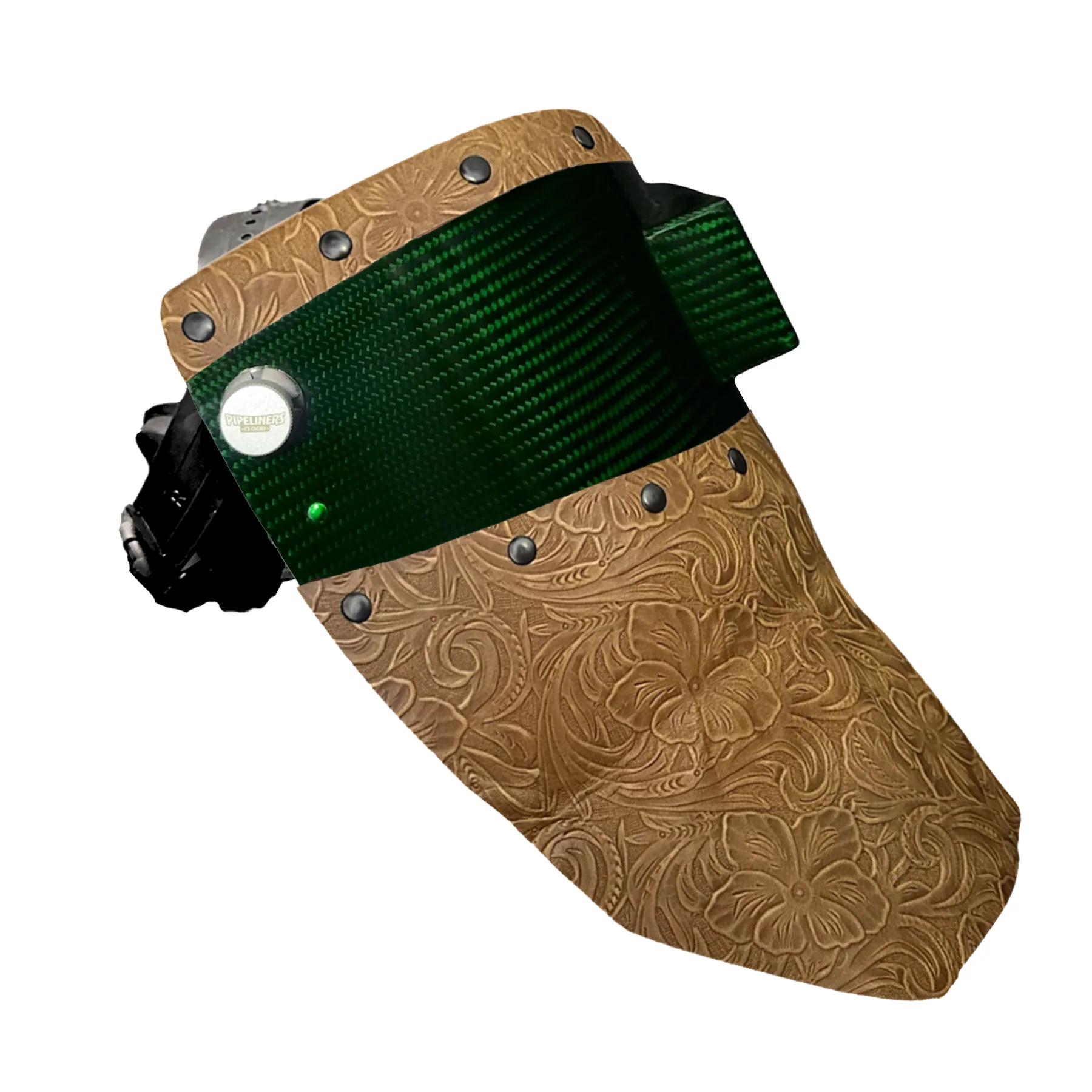 Candy Carbon Fiber Chopped Top & Bottom Leather Welding Hood - Image 32