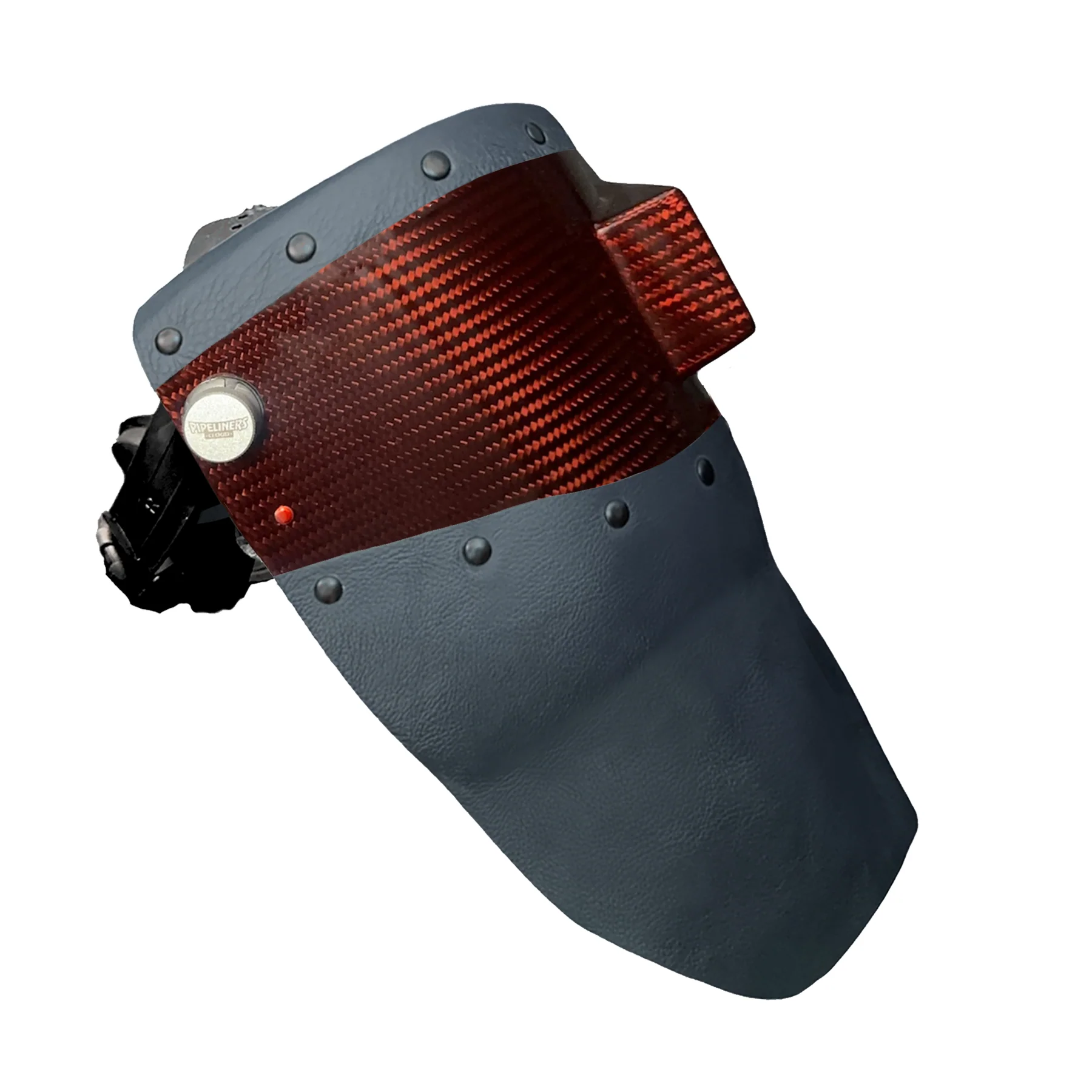Candy Carbon Fiber Chopped Top & Bottom Leather Welding Hood - Image 5