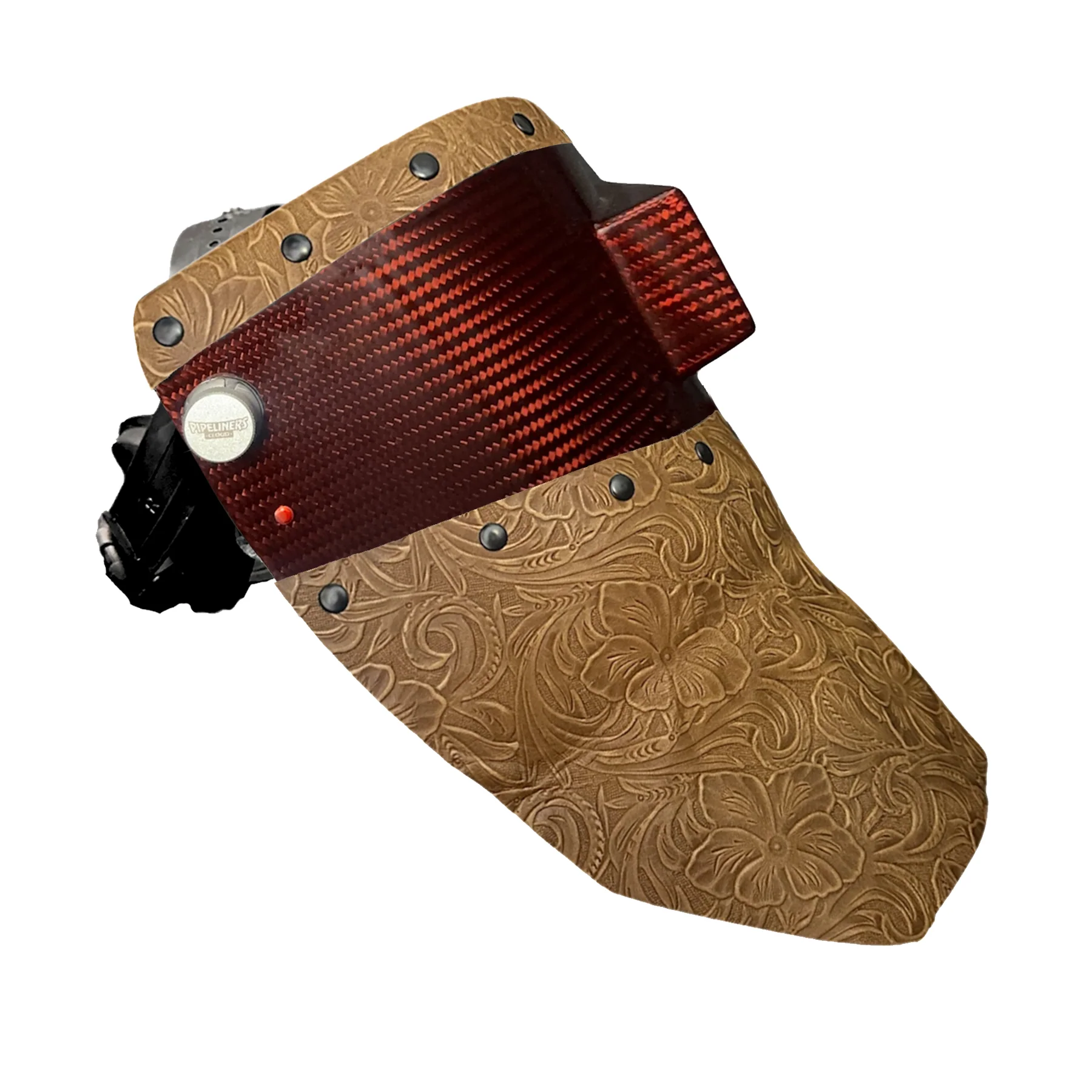 Candy Carbon Fiber Chopped Top & Bottom Leather Welding Hood - Image 6