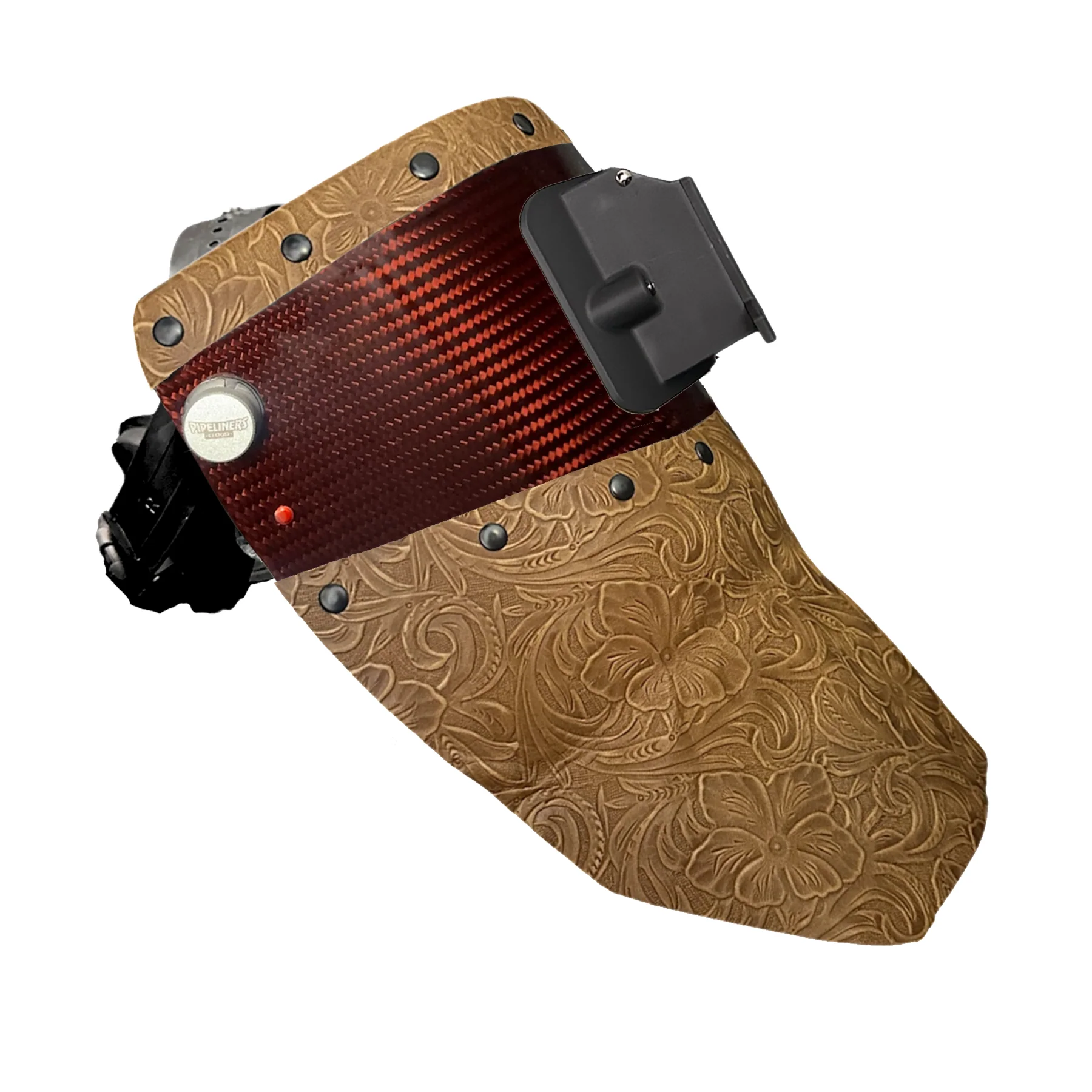 Candy Carbon Fiber Chopped Top & Bottom Leather Welding Hood - Image 7