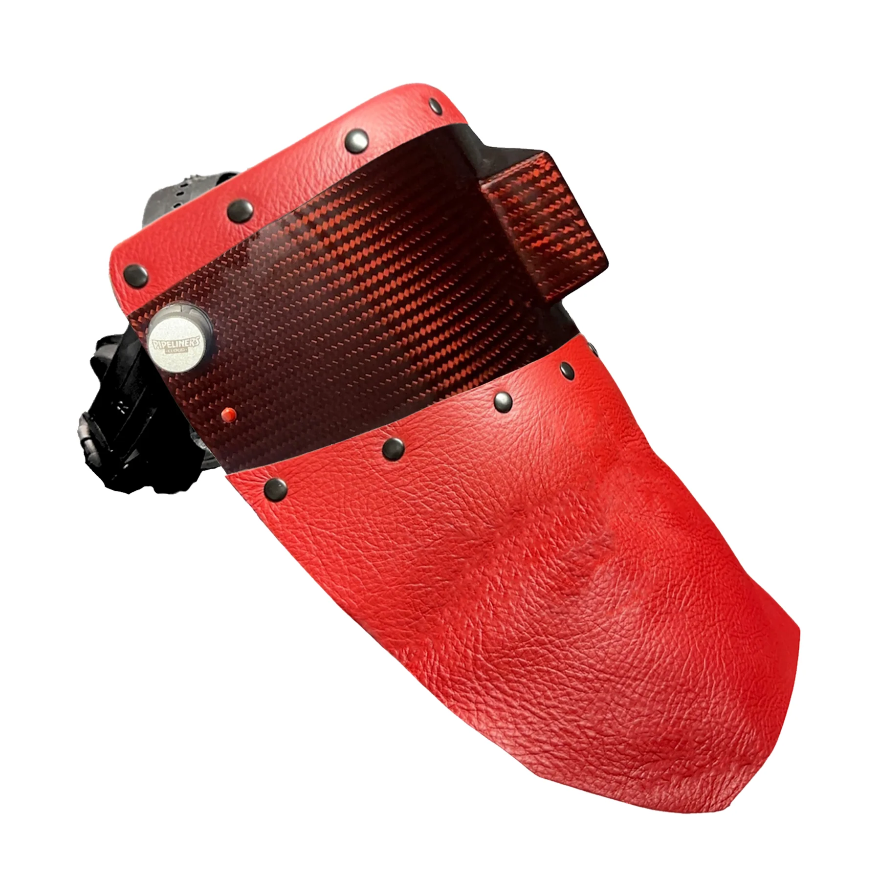 Candy Carbon Fiber Chopped Top & Bottom Leather Welding Hood - Image 8