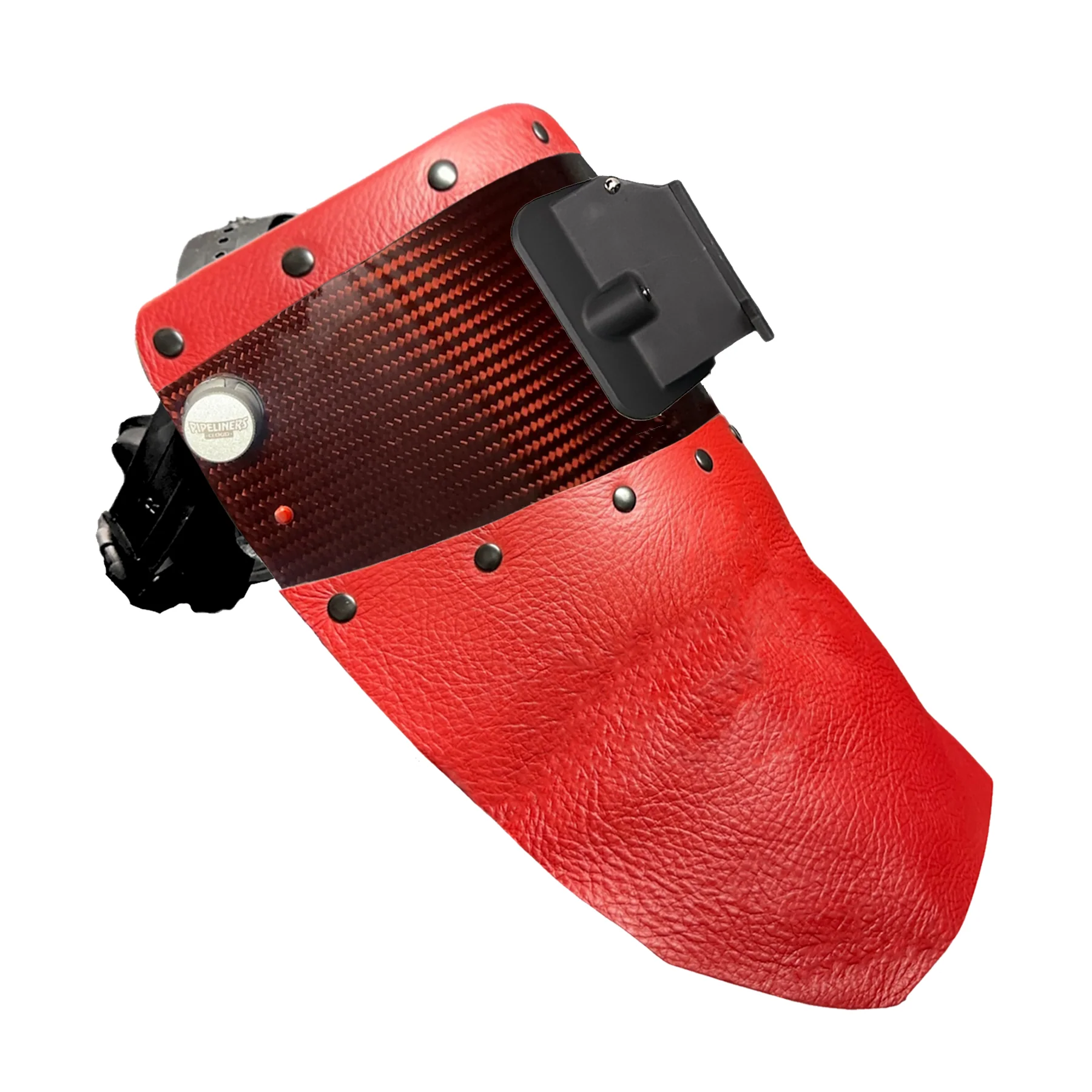 Candy Carbon Fiber Chopped Top & Bottom Leather Welding Hood - Image 9