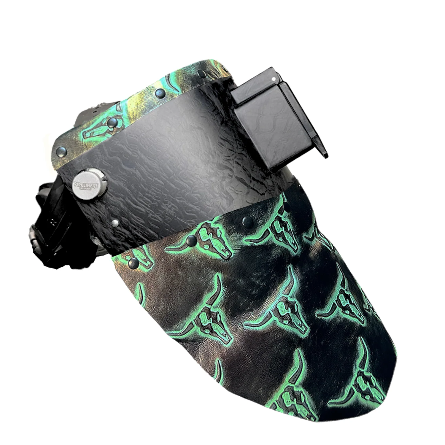 Corn Silk Carbon Fiber Chopped Top & Bottom Leather Welding Hood - Image 36