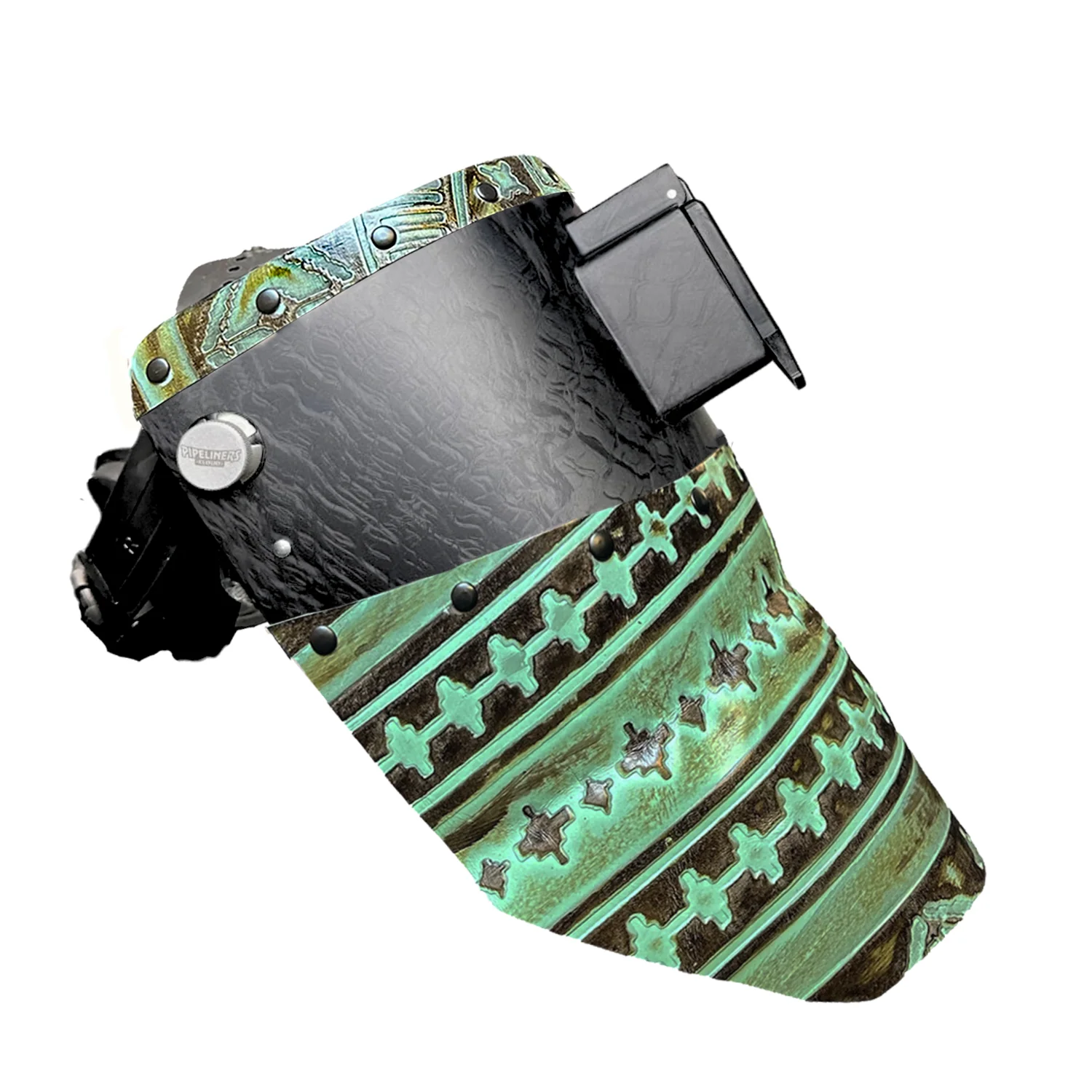 Corn Silk Carbon Fiber Chopped Top & Bottom Leather Welding Hood - Image 37