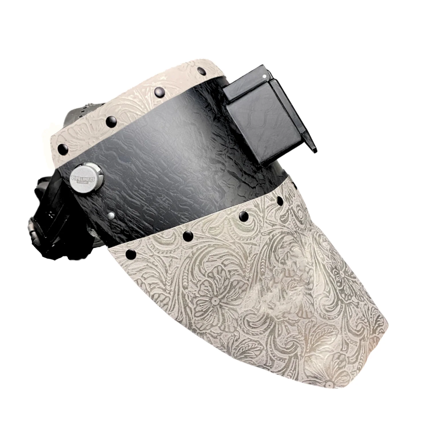Corn Silk Carbon Fiber Chopped Top & Bottom Leather Welding Hood - Image 44