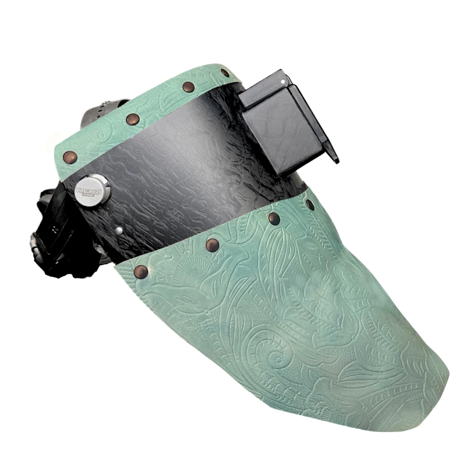 Corn Silk Carbon Fiber Chopped Top & Bottom Leather Welding Hood - Image 48