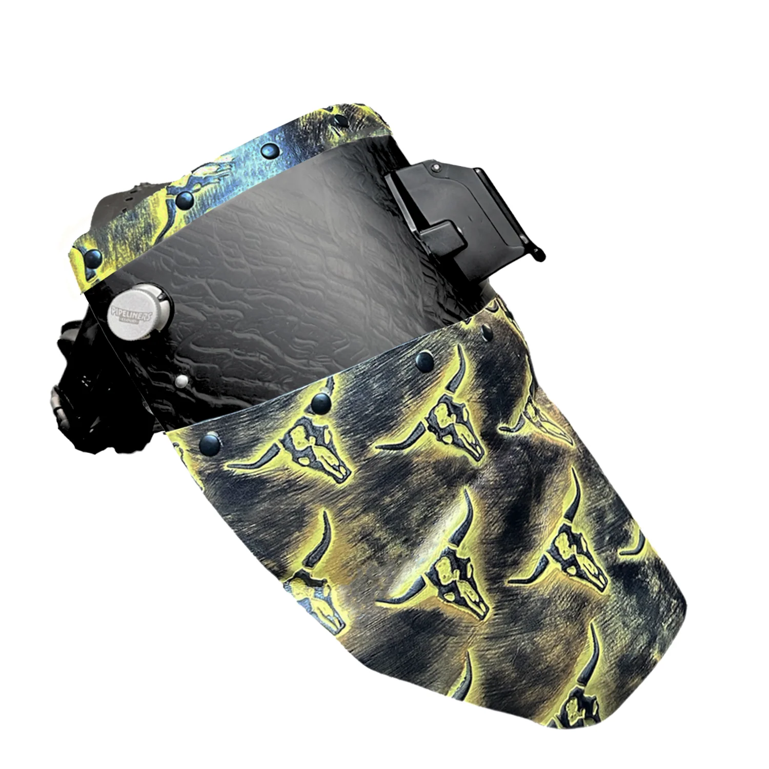 Corn Silk Carbon Fiber Chopped Top & Bottom Leather Welding Hood - Image 5